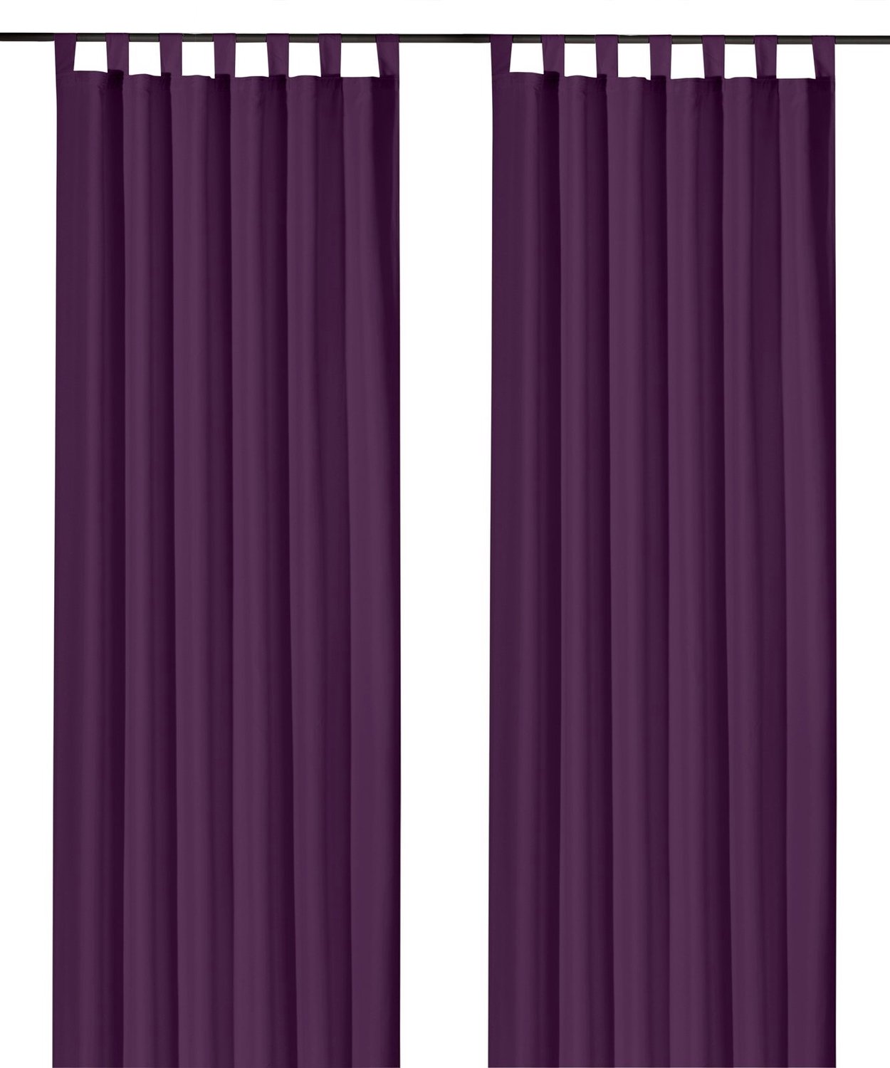 Famanu – Decoratieve Gordijn met Lussen en Rimpelband, Effen Paars, 245 x 140 cm