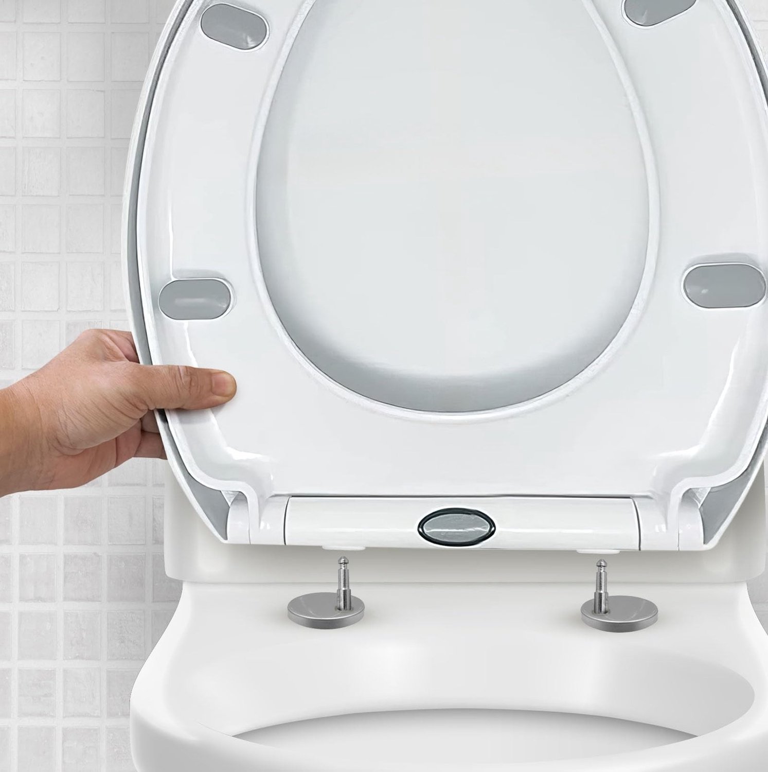 Famanu – Toiletbril met Soft-Close Mechanisme en Snelle Montage, Ovaal, Wit