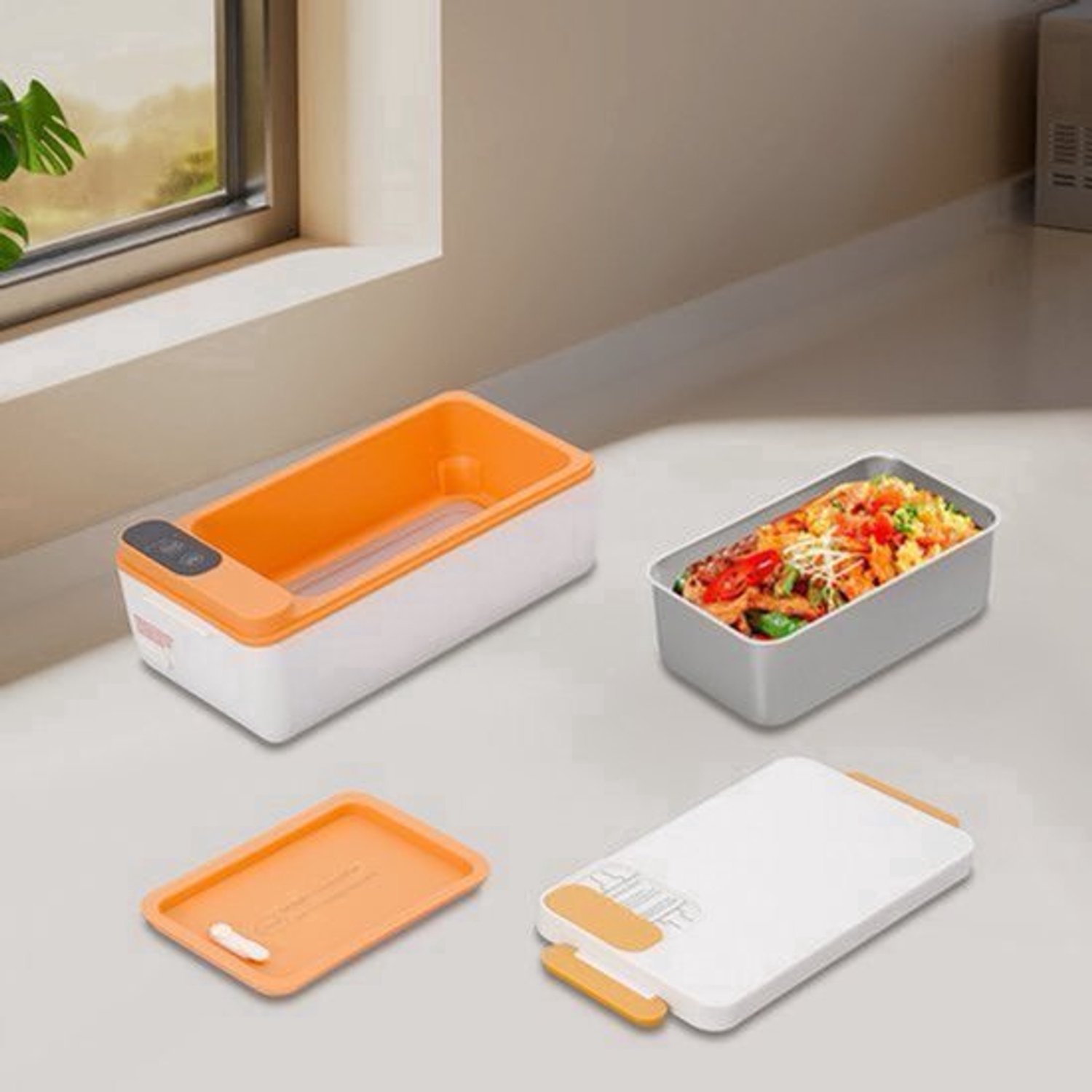 Heated Lunchbox Elektrisch - 1L Inhoud - 35.2 Oz Capaciteit - Draagbaar - Met Isolatietas - Voor Schoolpakket