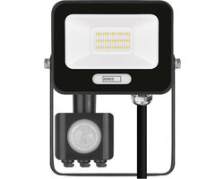EMOS GLARO LED-schijnwerper met bewegingssensor, 10 W, zwart, IP54, 1000 lm, neutraal wit, ZS2314B