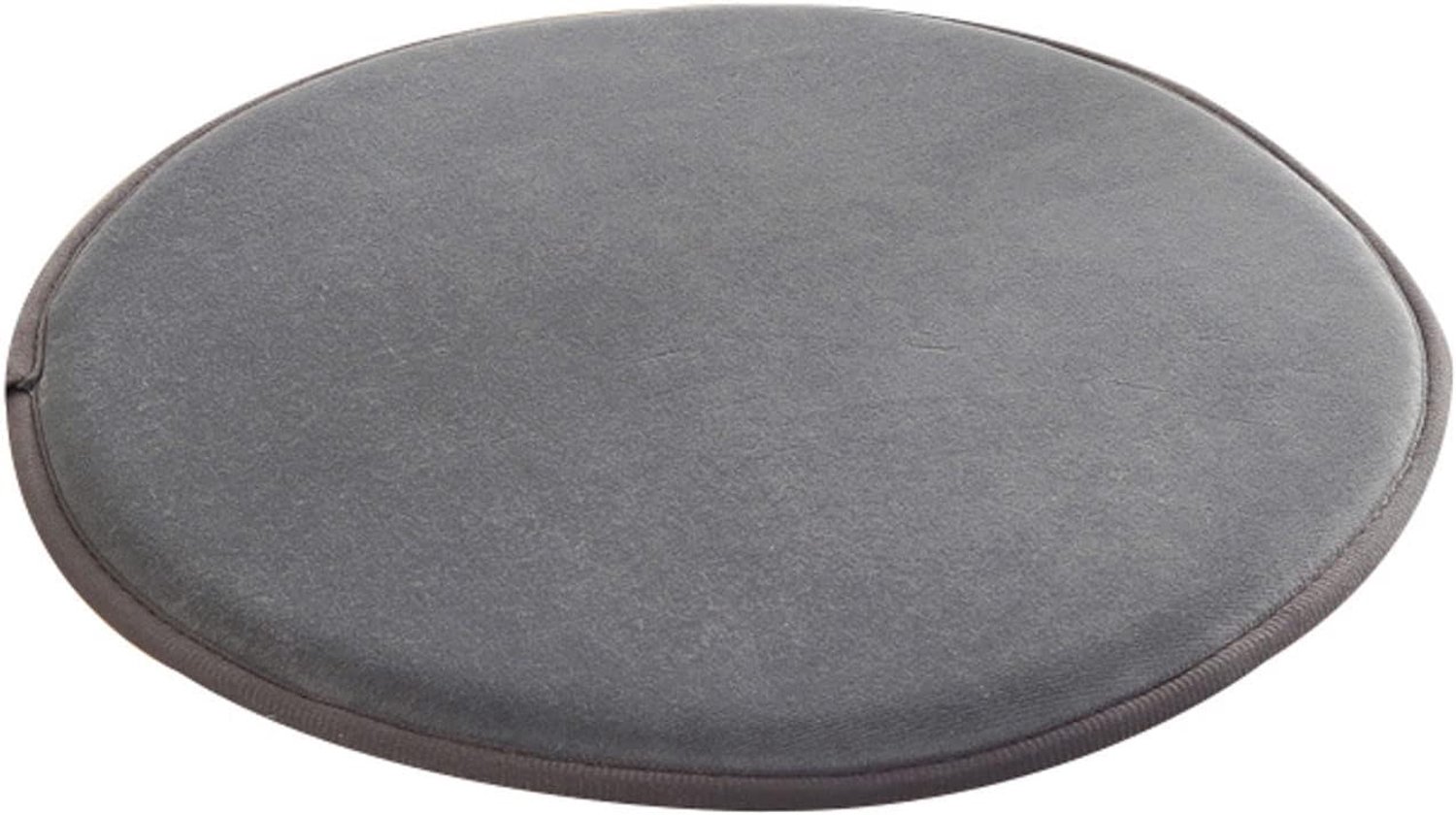 Stoelkussen Effen Kleur Ronde Stoel Kussen Spons Fluweel Pluche Stoelkussens Met Bandjes Niet-uitglijden Voor Huis Dineren Stoel-grijs-diameter-30cm