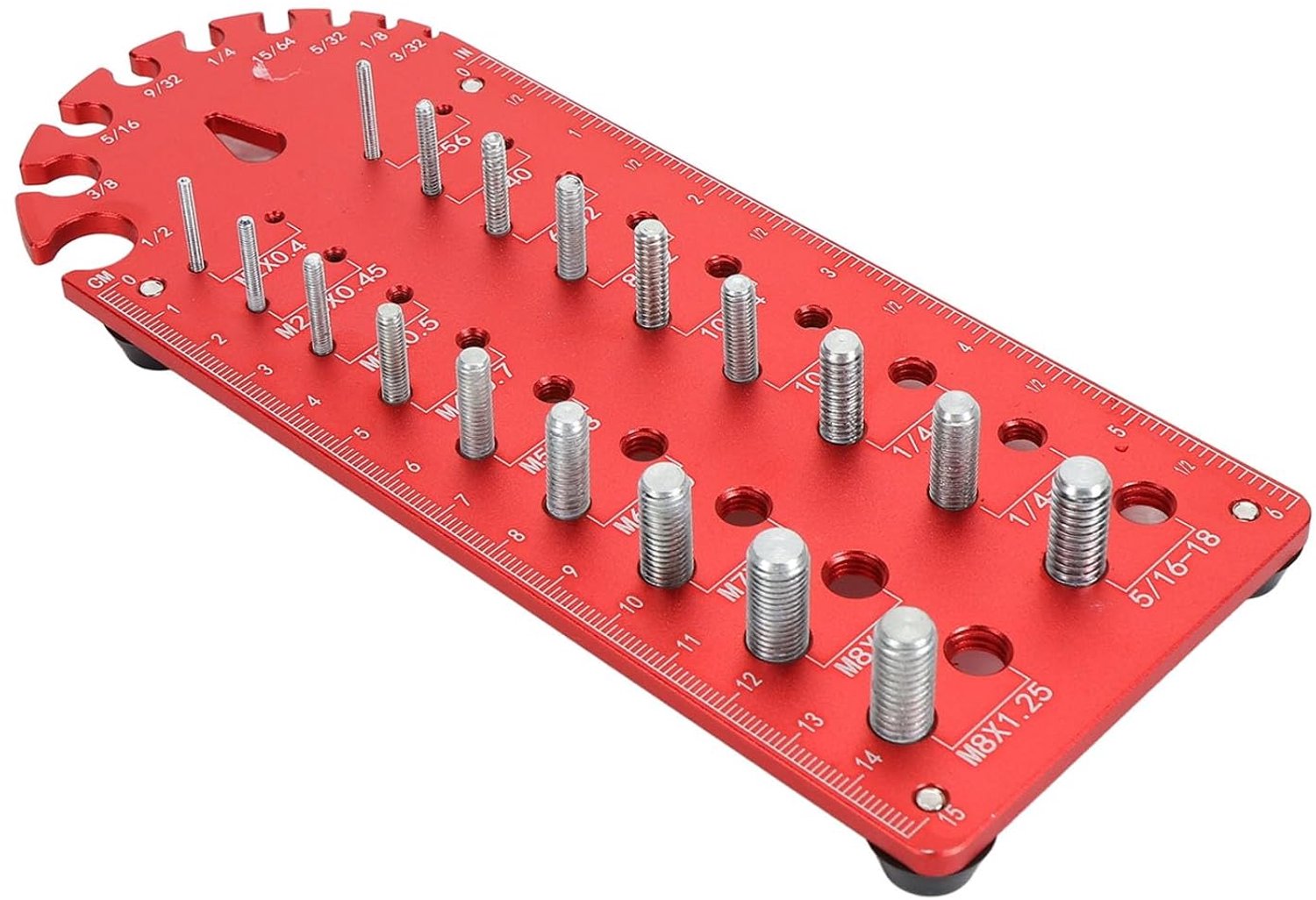 aqxreight Draadcontrole, Meetinstrument voor Bouten en Moeren, Draadidentificatiemeter van Aluminiumlegering, Lost Compatibiliteitsproblemen op voor Verschillende Draadgroottes, Draagbare Schroefmeter