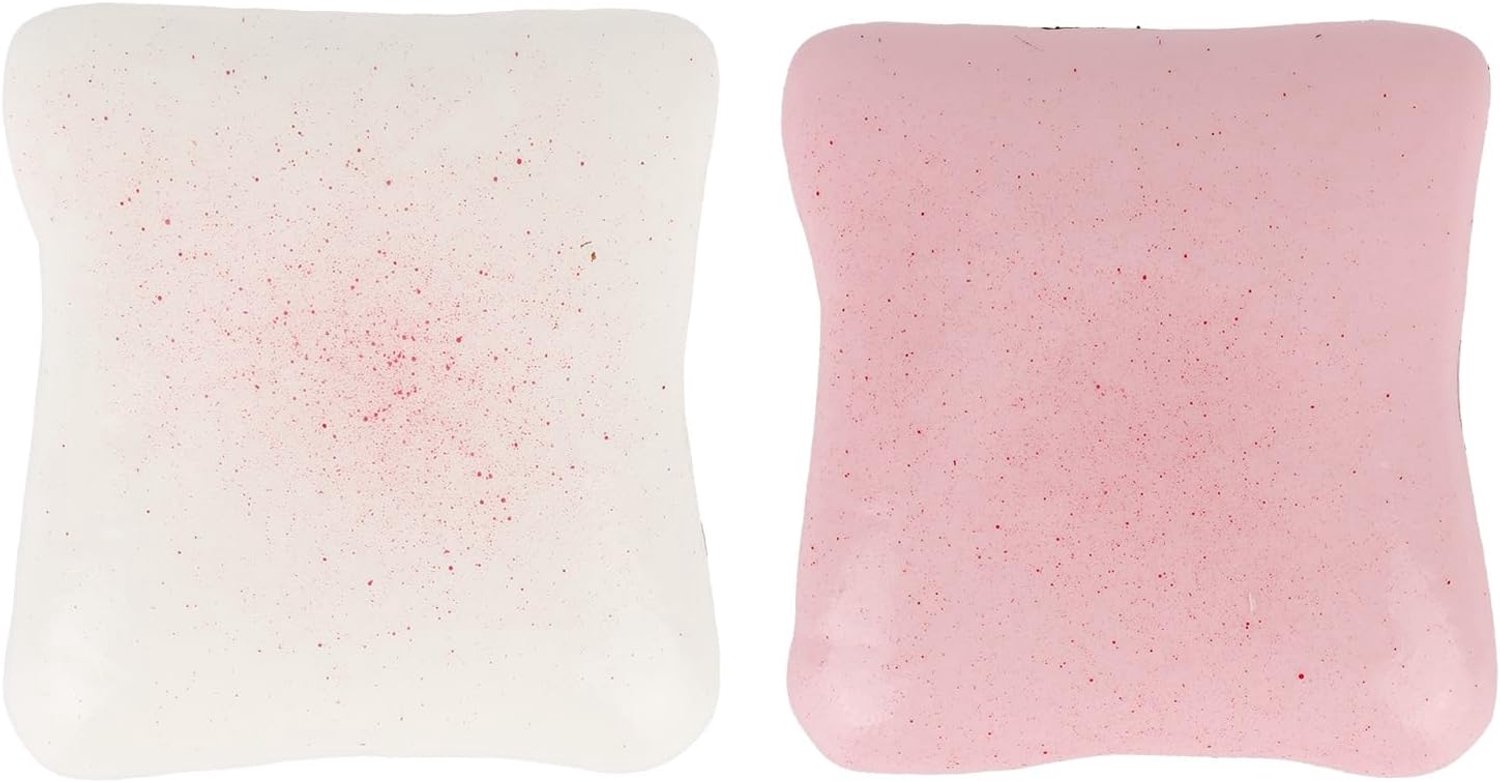 2 Stuks Broodboter Squishy, 11,5x10,5x4cm Superzacht Langzaam Terugverend Voedsel Squishy Speelgoed voor Volwassenen en Kinderen Feestartikelen & Bureaudecoratie (Wit, Roze)