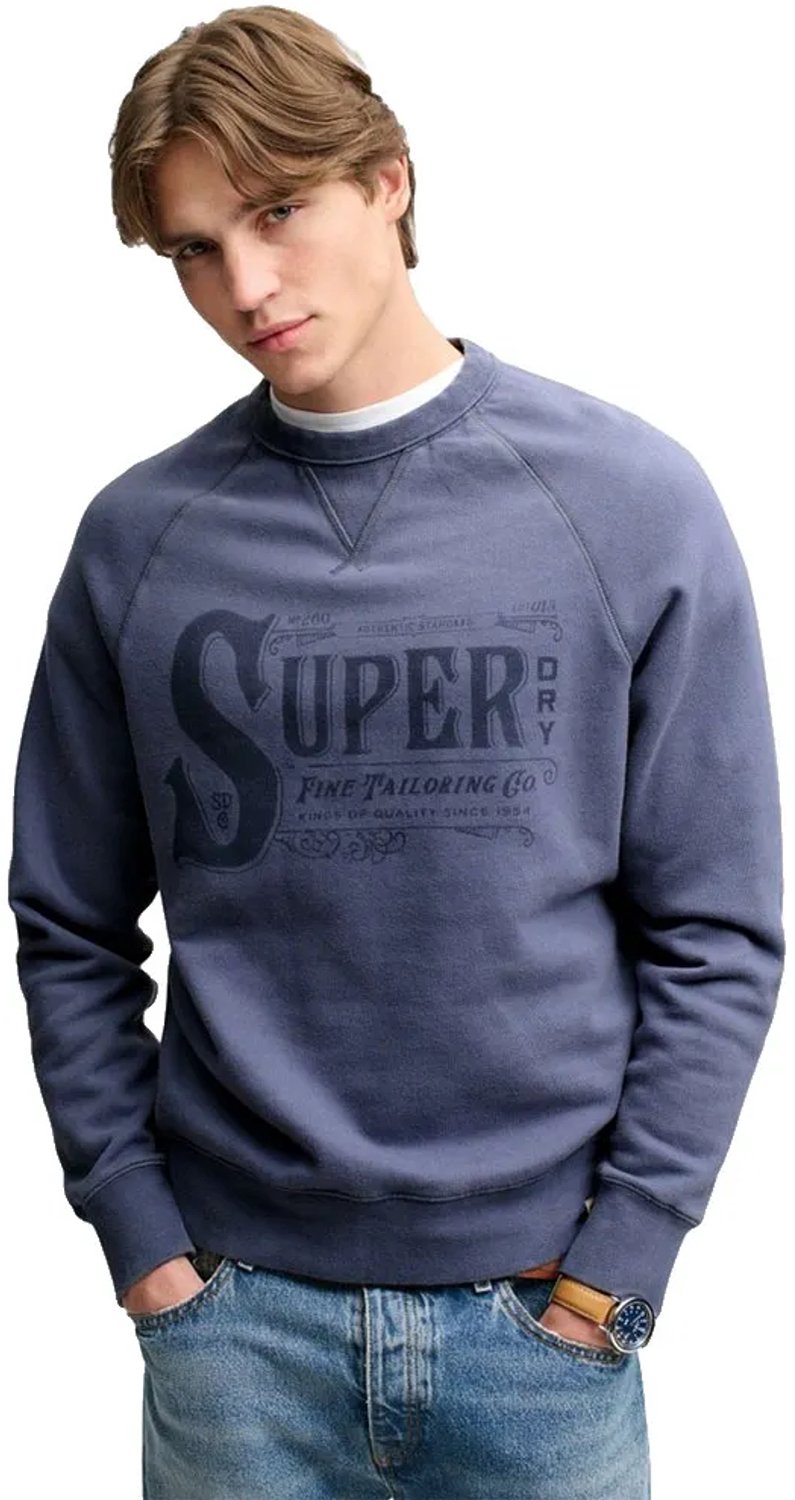 Superdry Vintage Workwear Print Sweatshirt L Man Marineblauw