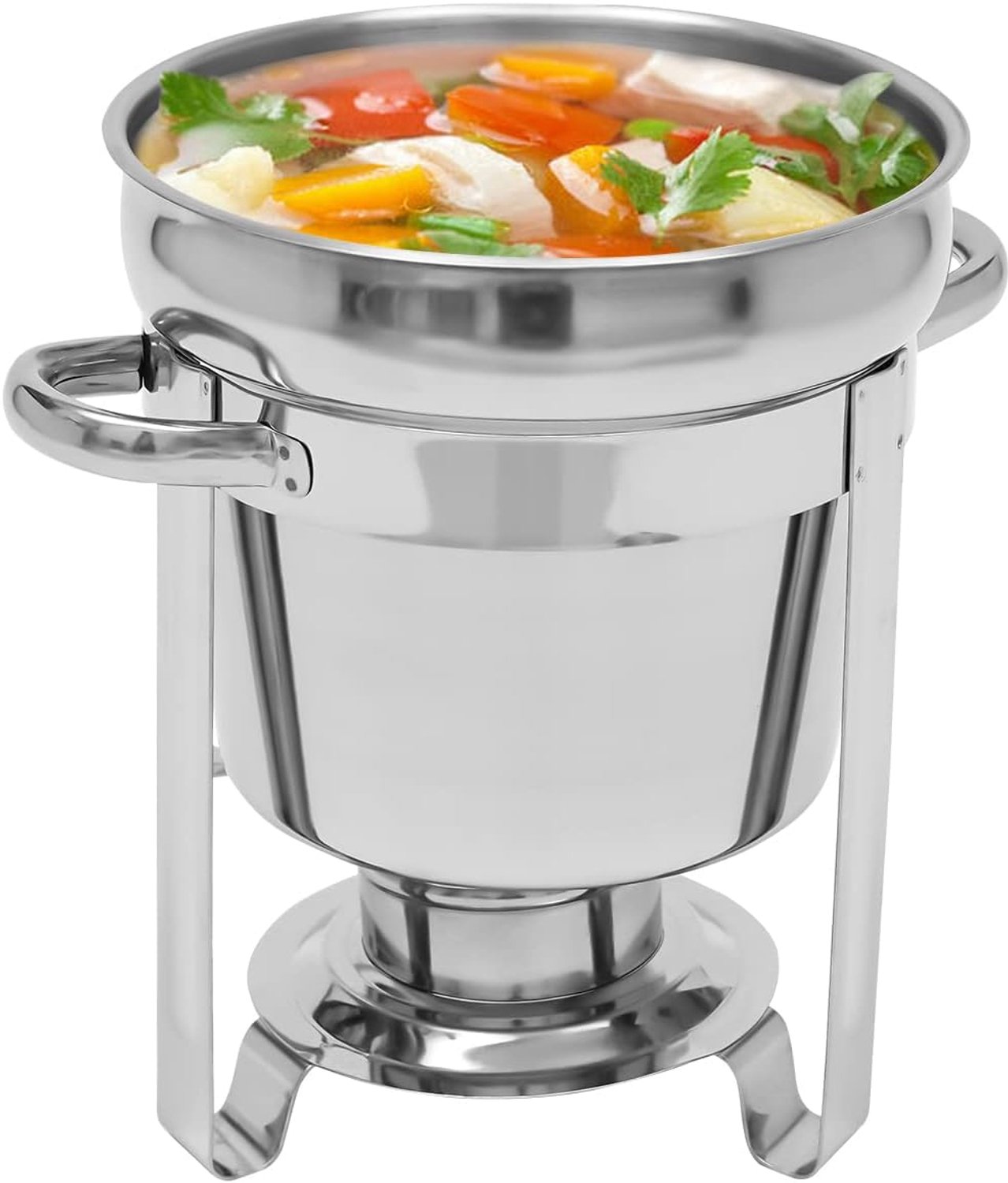 7 liter soepwarmer, roestvrij staal, chafing schotel voor soepen, voedselwarmer met standaard, warmtecontainer, soeppan voor buffet en feest