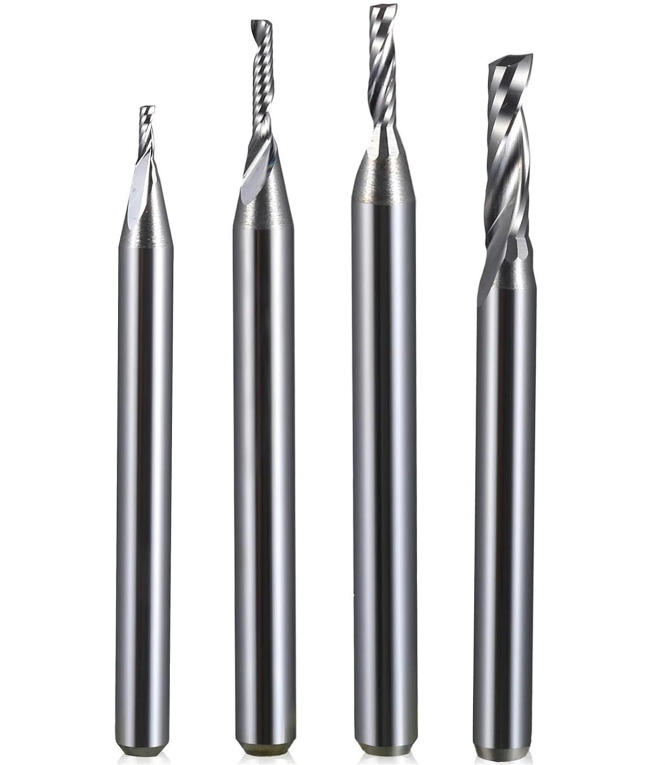 5 stuks CNC-spiraalfrezen van hardmetaal met 3,175 mm schacht, enkelsnijdig, voor acrylhout, pvc en MDF (3,175 x 2,5 x 10 mm)