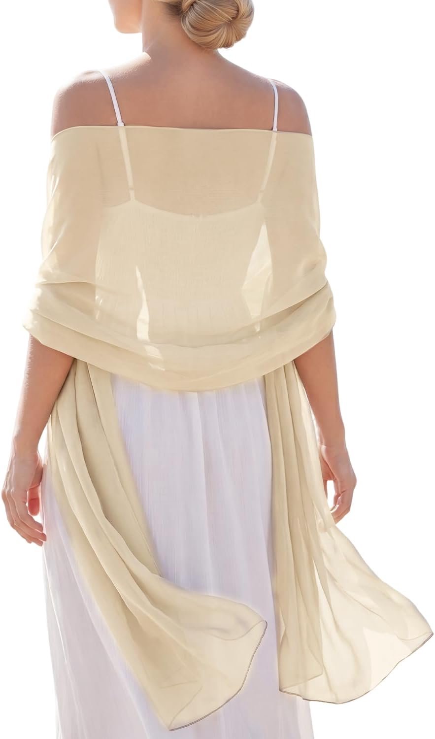Sjaal, zachte chiffon sjaal en omslagdoek, nude
