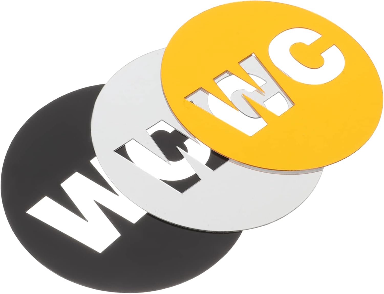 2 Sets Toilet Tinnen Borden Goud Omslag Toilet Teken Muursticker Sticker Plaquette Muursticker Toiletbril Toiletsticker Wc-bordje Voor Badkamerdeur Badkamerborden Acryl 3 Stuks * 2