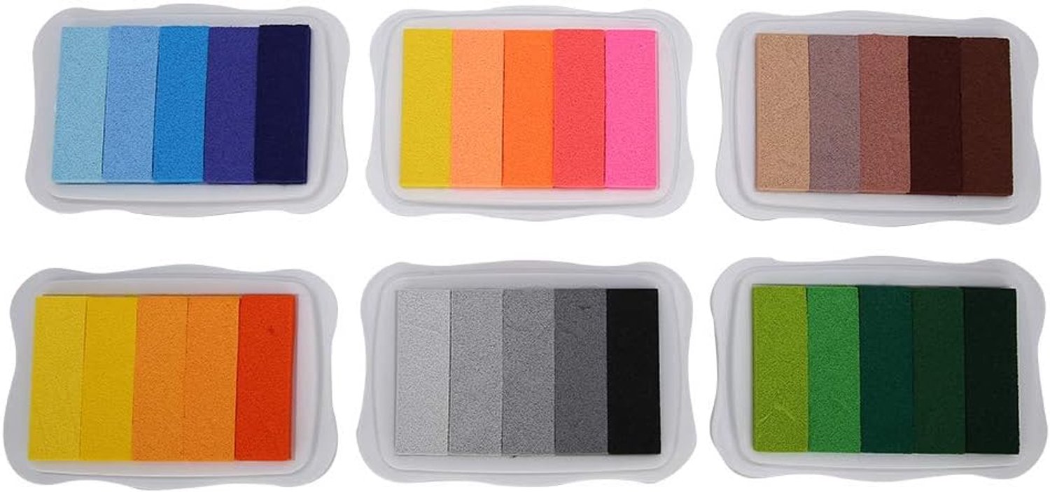 6 STUKS Handmatig Afdrukproces Stempelkussen Zak Rubberstempel Inktkussen 6 Inktkussens Afdrukverwerkingsbenodigdheden