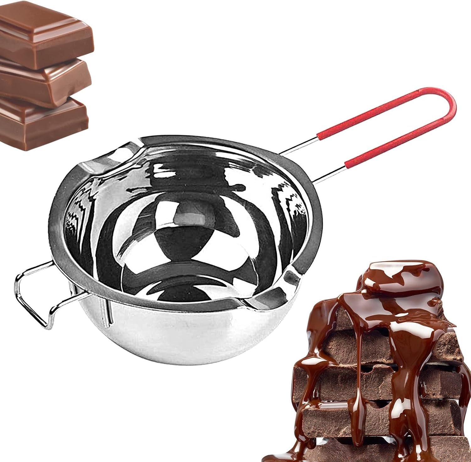 Smeltpan voor het smelten van chocolade - roestvrij stalen