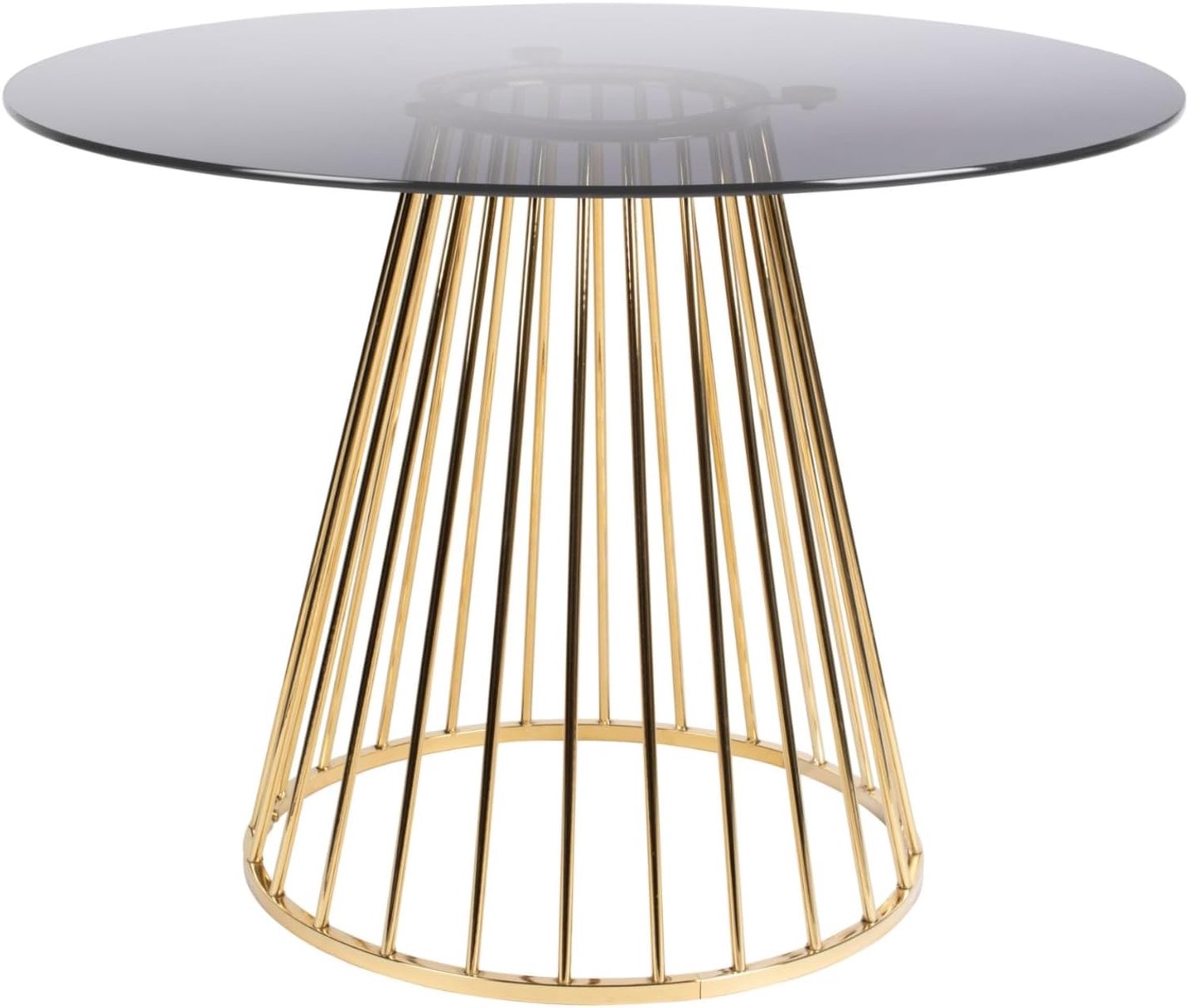 Eettafel Rond Glas 110 cm Goud