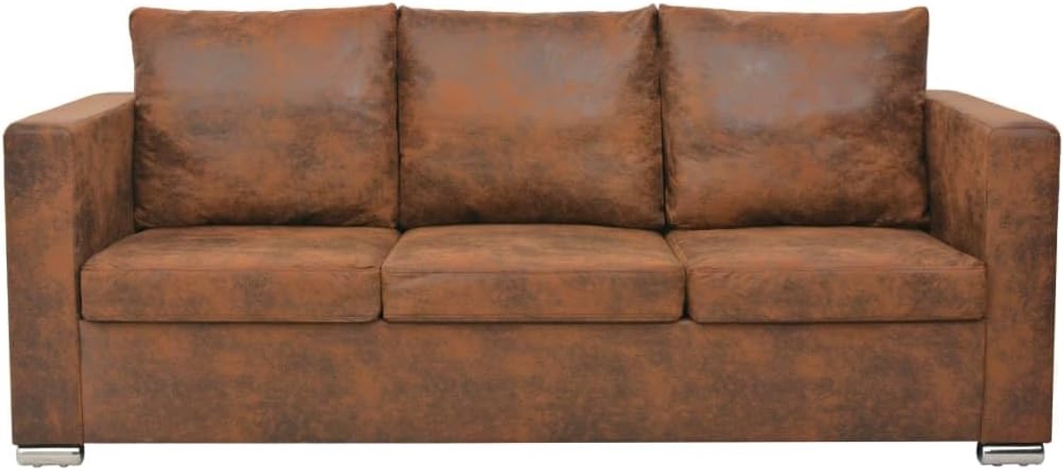 3-zitsbank, 191 x 73 x 82 cm, kunstsuède, woonkamerbank, slaapkamerbank, werkkamer, kantoorbank voor woonkamer, slaapkamer, kantoor, lounge