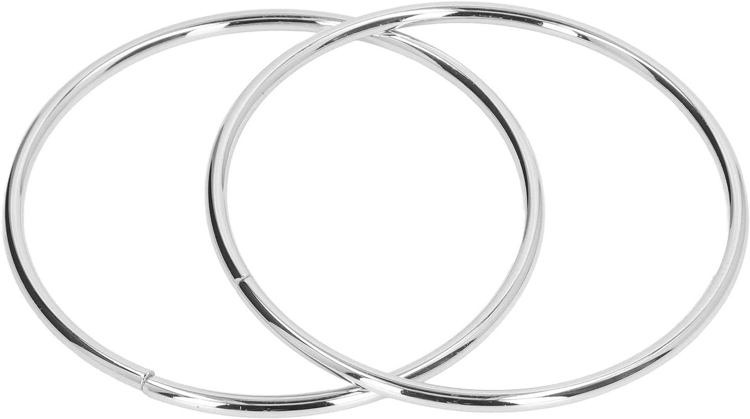 2 stuks portemonnee-handgrepen, tas, handtassen, portemonnee, metalen handgrepen, ronde handtas, ring, doe-het-zelf handwerk, accessoires (wit nikkelkleur)