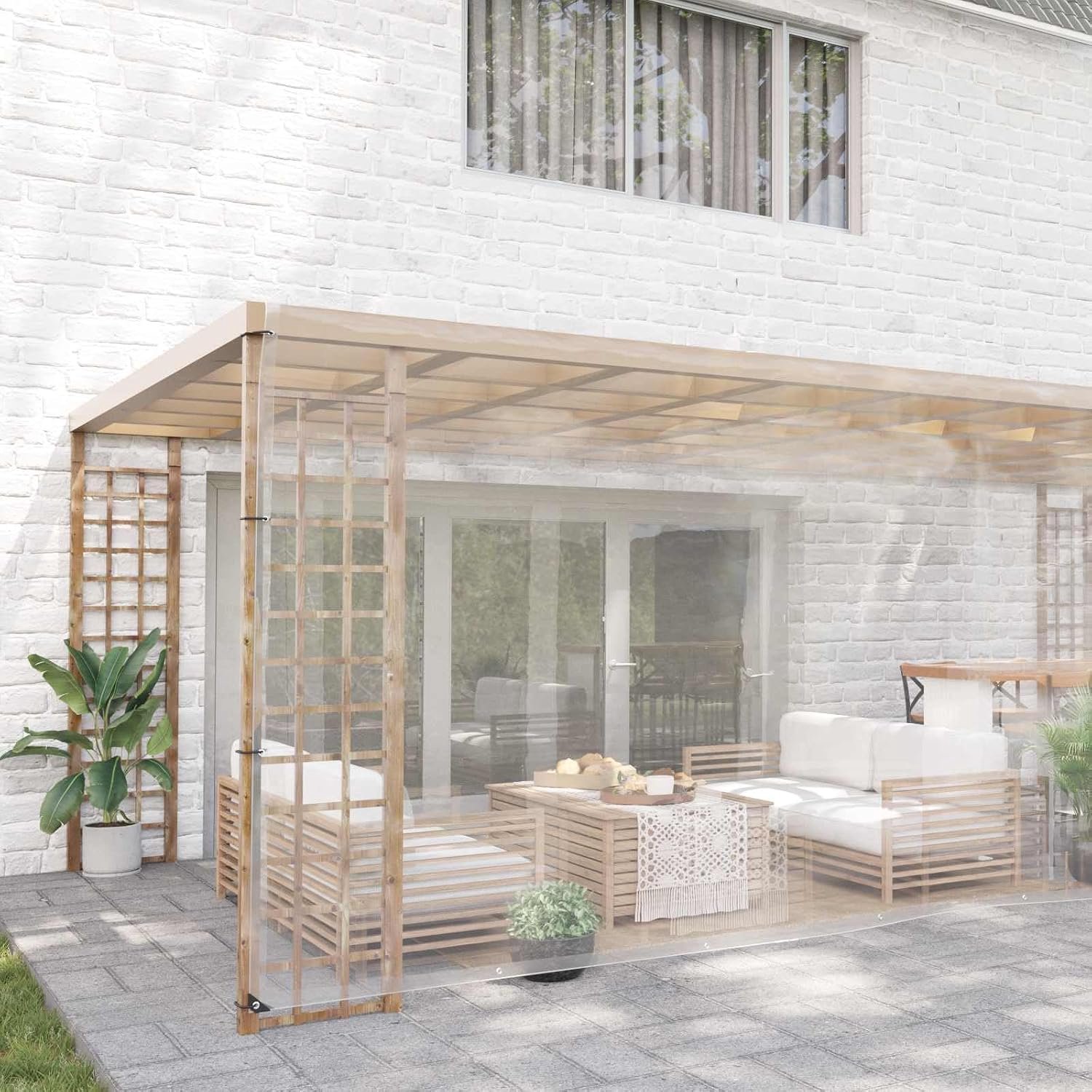 6 x 6 m PVC, tuinmeubelfolie, waterafstotend