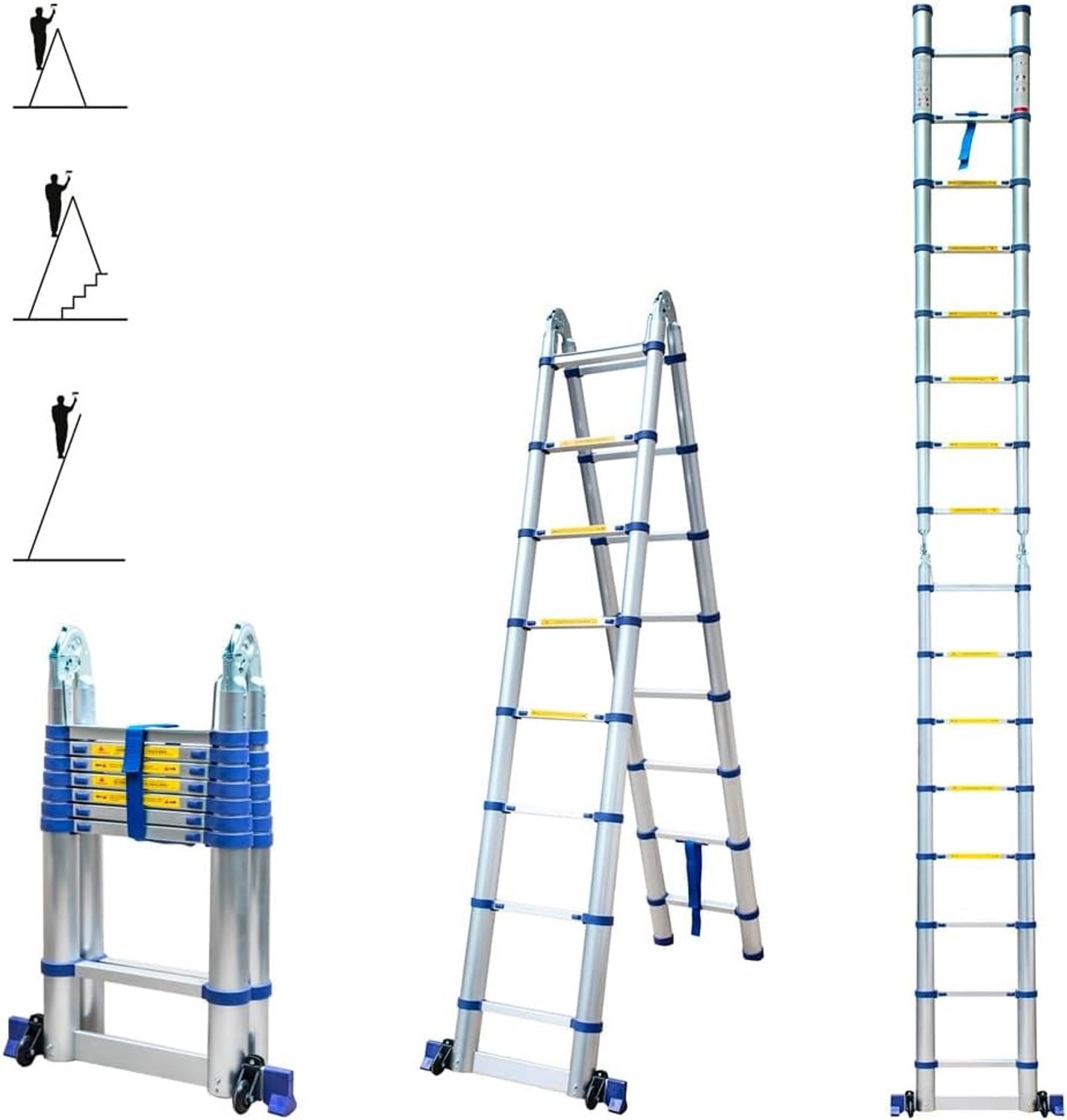 Telescopische Ladder - Aluminium - 5 m - Opvouwbaar en Multifunctioneel - Voor Professionals