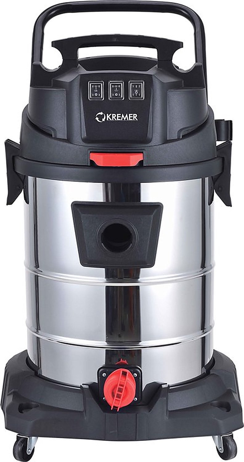 Krème Kremer KR100LS - Stofzuiger - Nat/Droog - 3 Motoren - Klopfunctie RVS / zilver met zwart