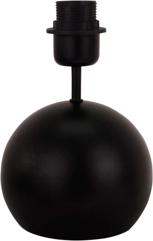 Pied de lampe sphérique en métal noir avec une douille E27.