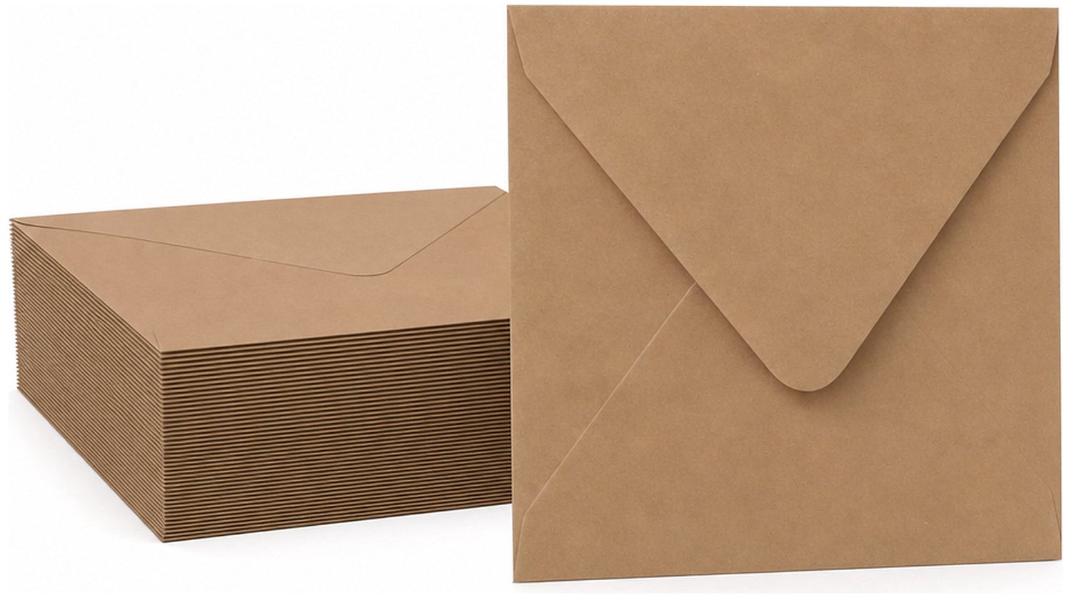 Enveloppen Bruin 12x12 cm - 60 stuks - 120 gram - Vierkante Enveloppen - Wenskaart Envelop