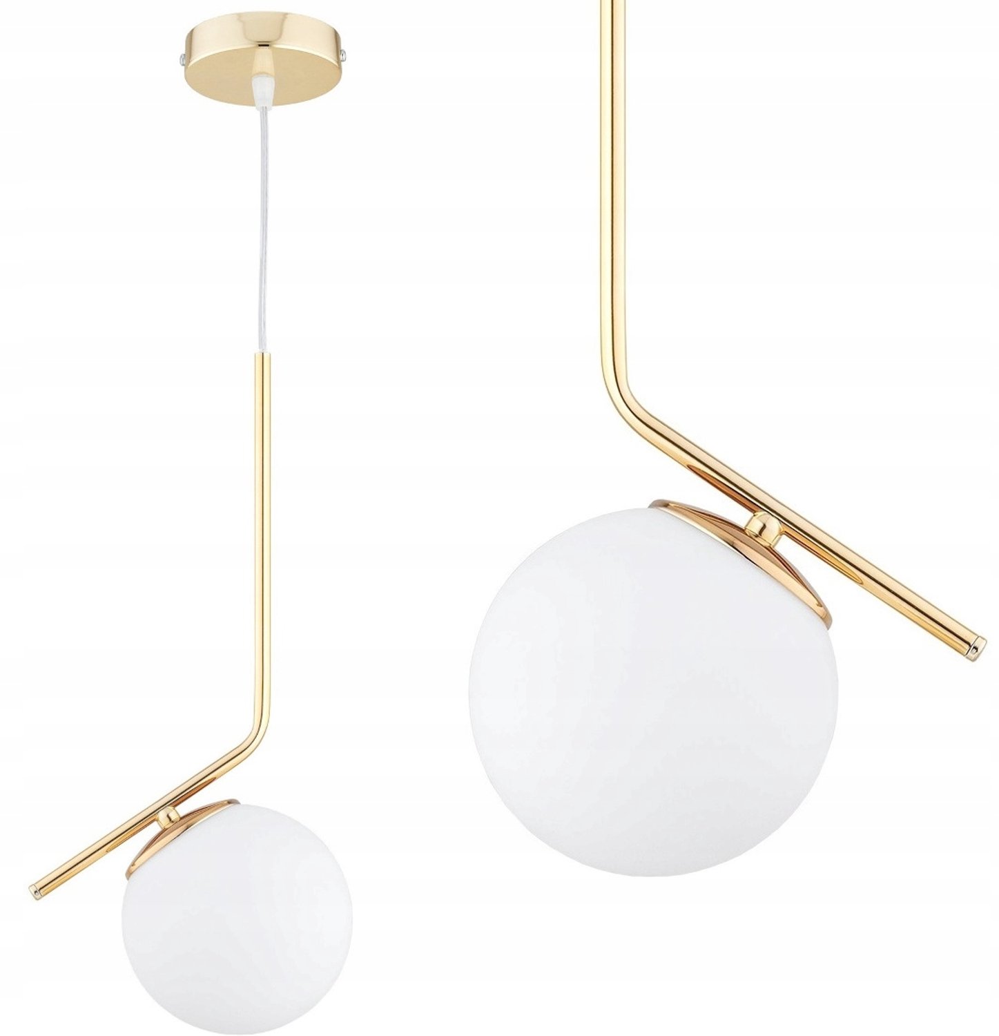 Gouden Hanglamp Milo met Witte Bollen - E27 Fitting