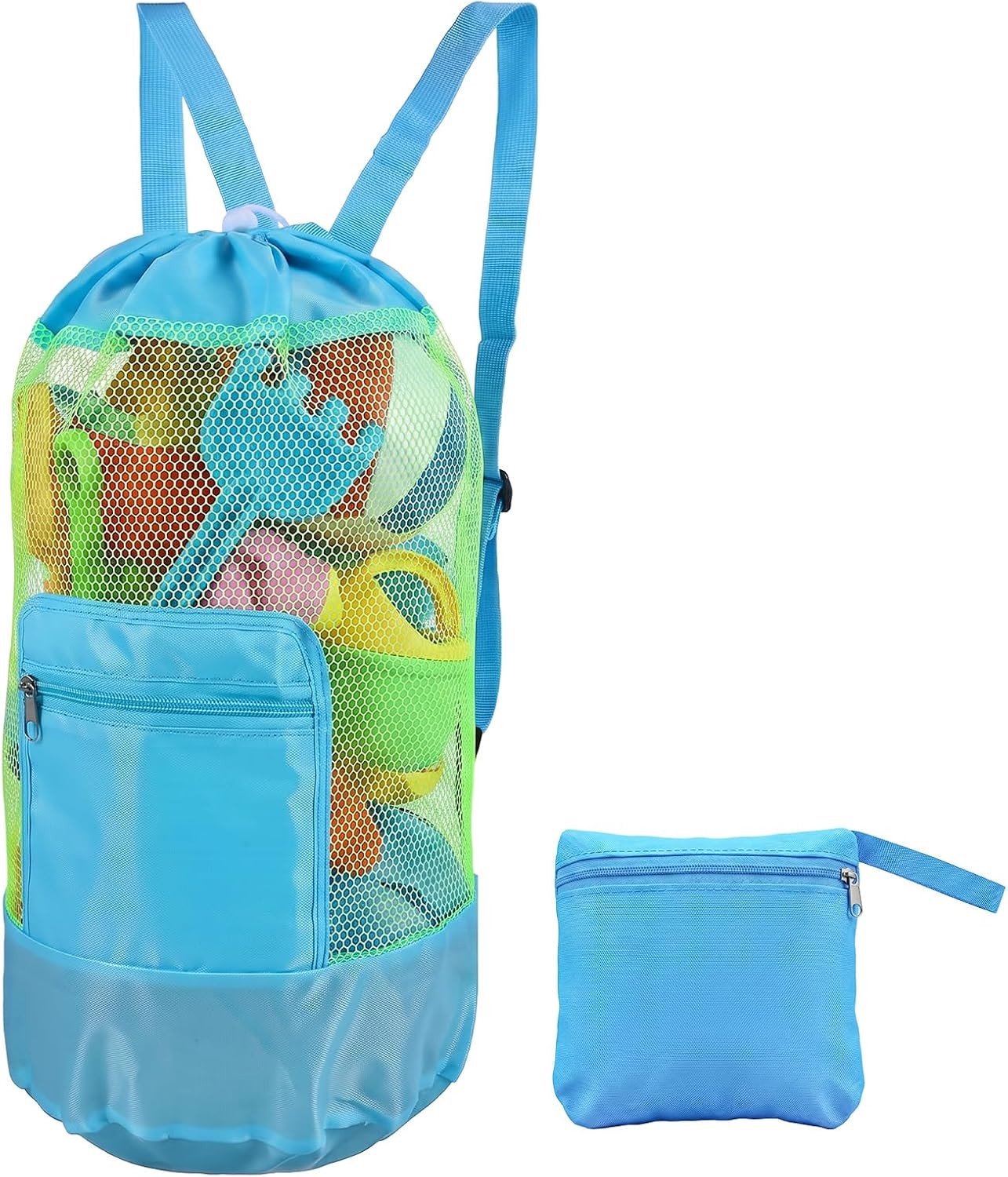 Draagbare Vouwbare Mesh Tas voor Zandspeelgoed, Ideaal voor Strand, Zwemmen en Vakanties met Kinderen