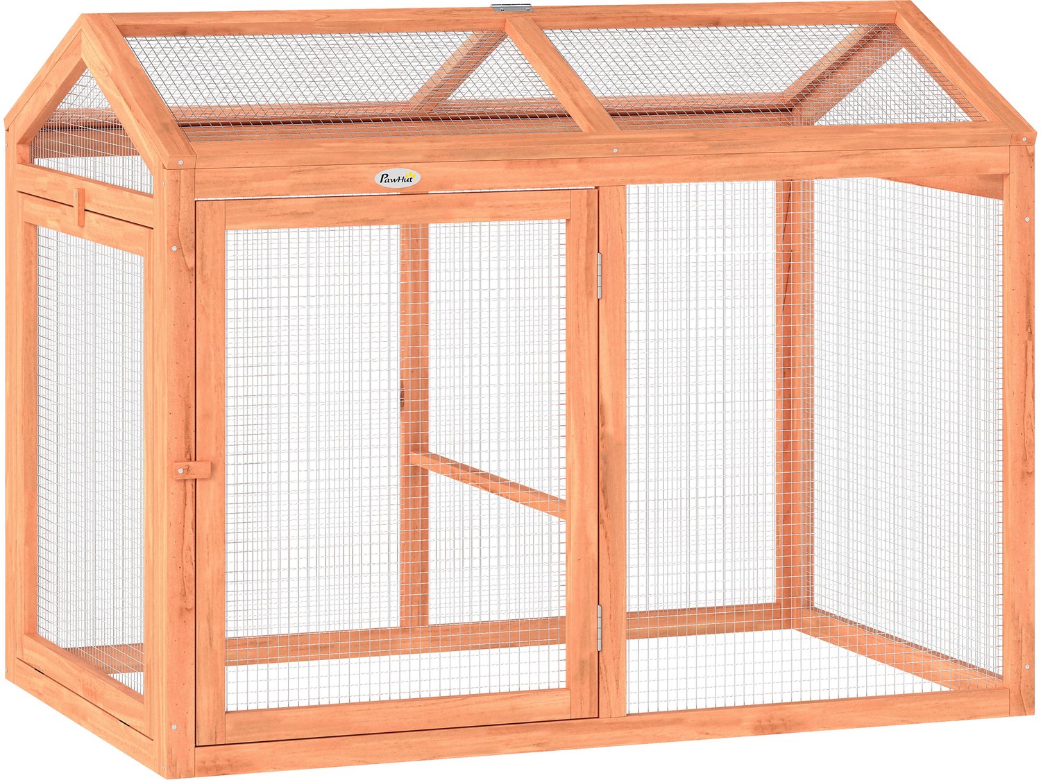 Pawona Hühnerren - Modulair kippenren met zitstok en dubbele deuren - 104 x 70,5 x 84 cm - Oranje