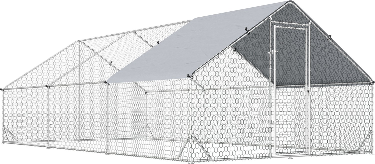 Pawona Hühnerren - Freilaufgehege - 3 x 6 x 2 m - Zilver/Grijs