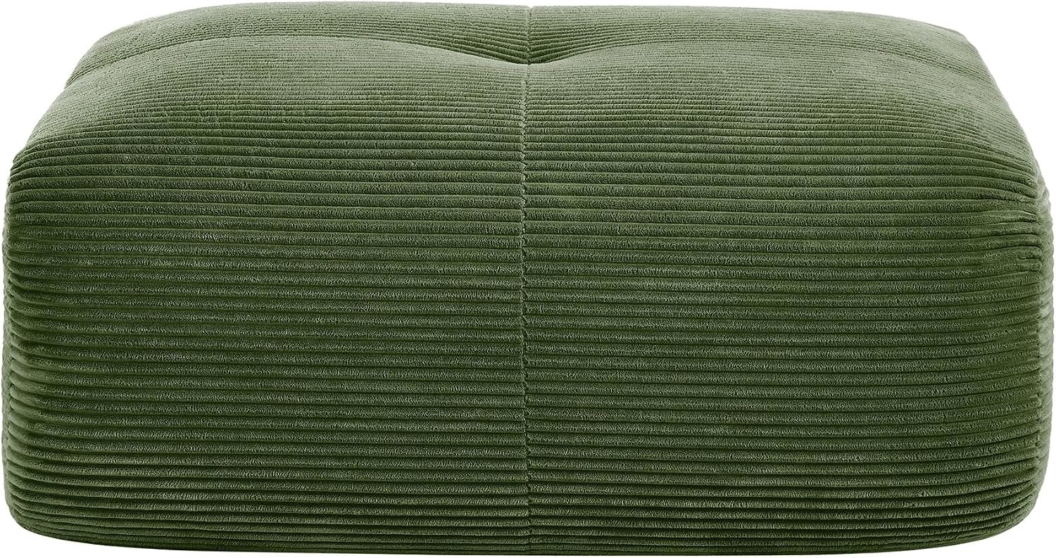 Poef van corduroy, groen, 92,5 x 75 x 44 cm, zitmodulaire bank, zachte bekleding, ergonomisch, antislip, veelzijdig combineerbaar voor woonkamer