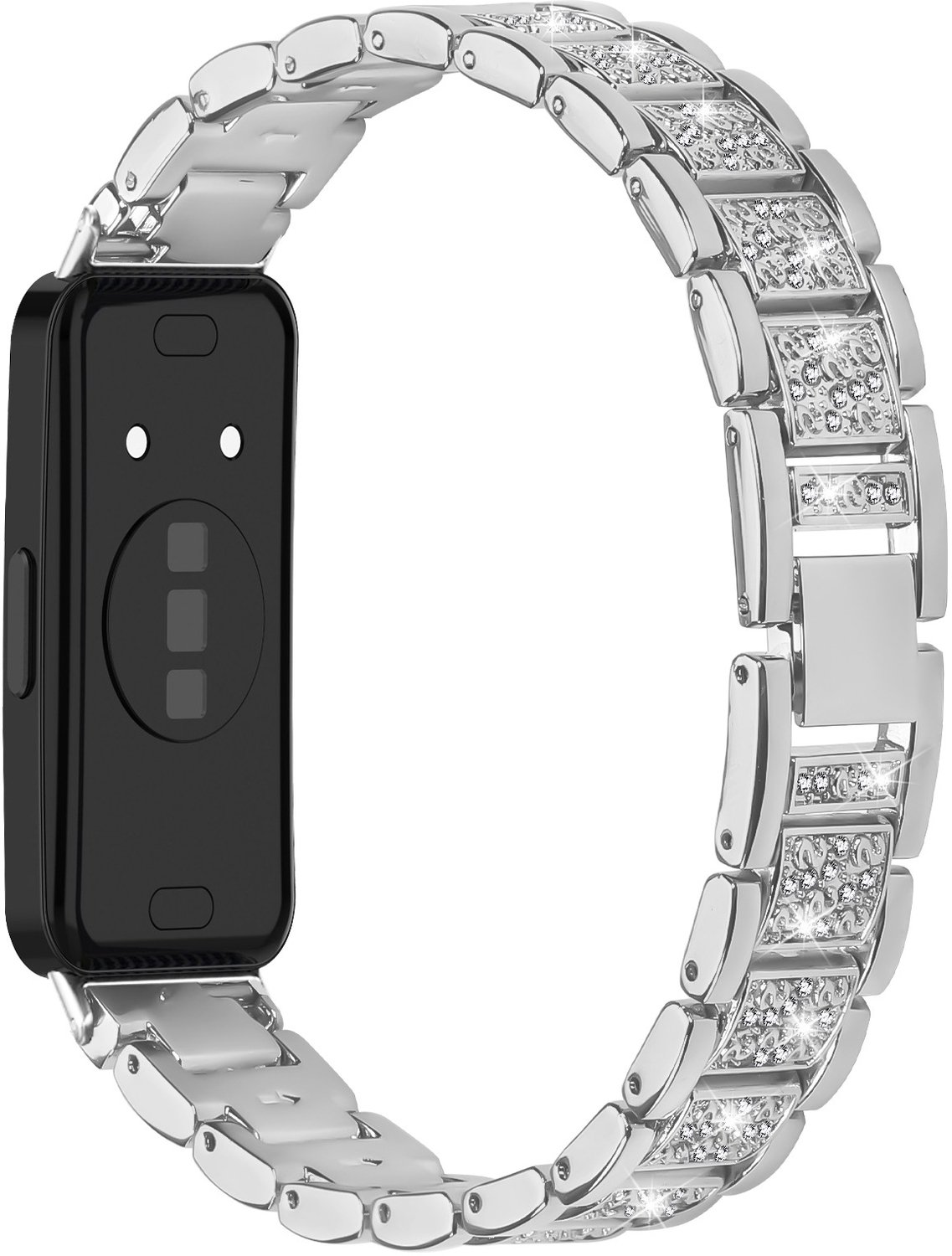 Slanke Diamanten Roestvrijstalen Horlogeband Compatibel met Huawei Band 8/9/10