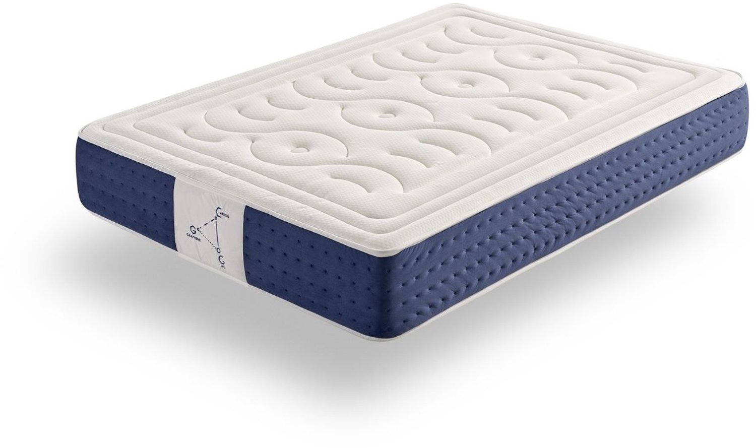 Matris Visco-matras 105x190cm Memory Sistem Plus Hoogte 30cm +/-2 Blauw en wit