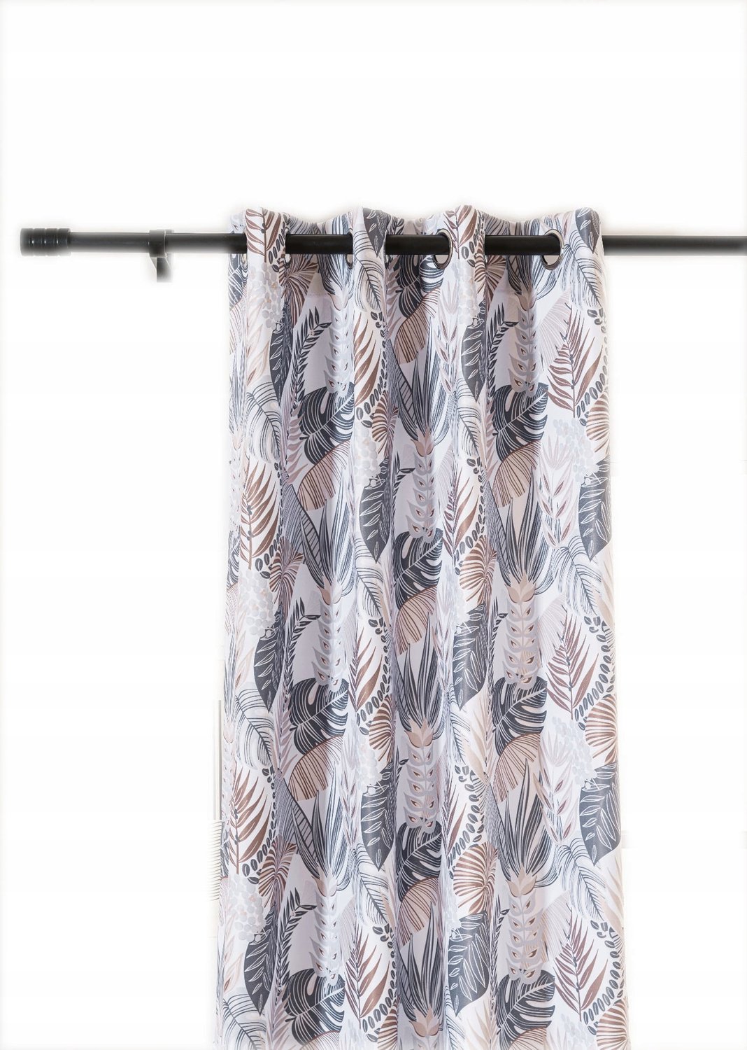 Matte Gordijn 140x250cm met Metalen Oogjes - Decoratieve Bladeren