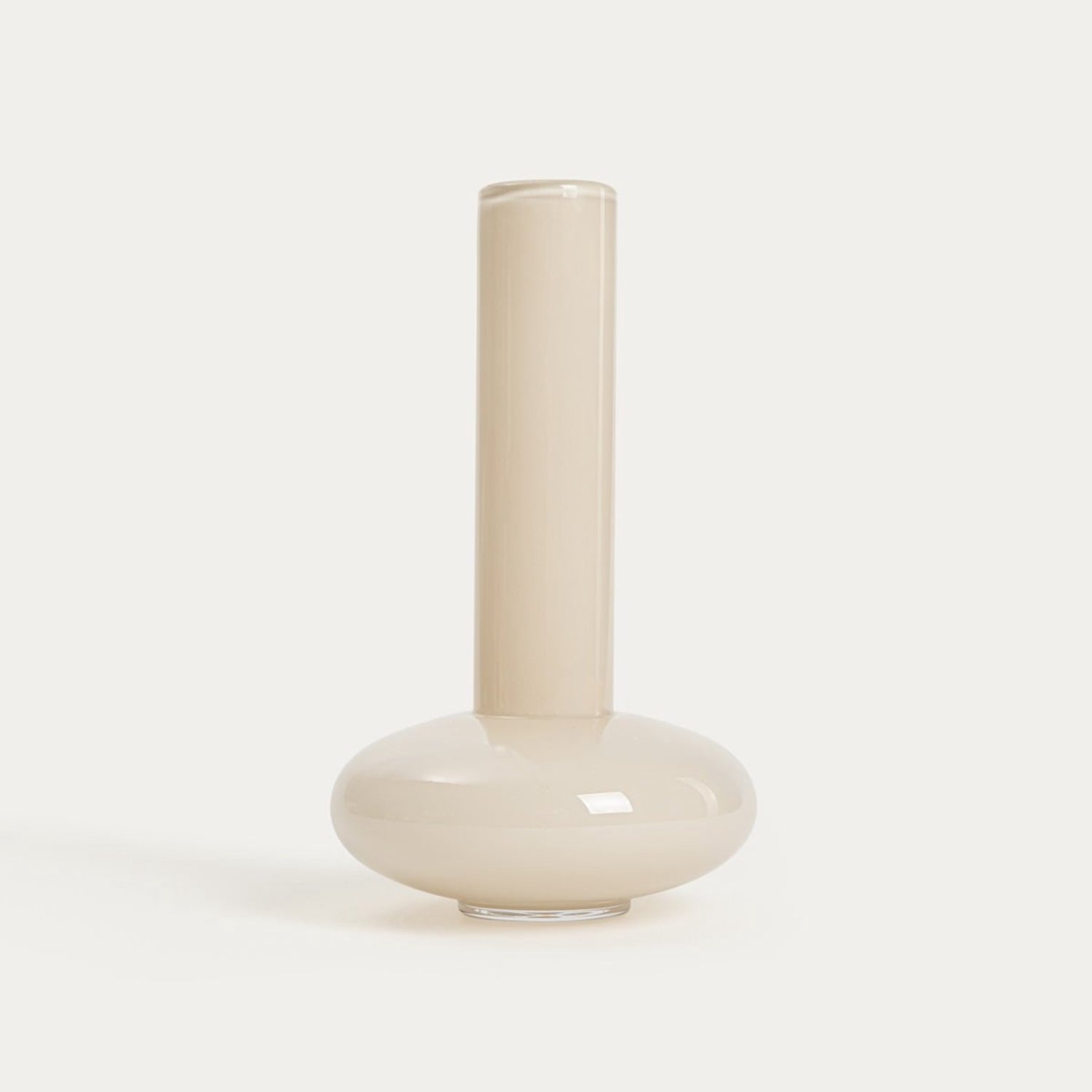 Homla Hoog Glazen Vaas MONERA Beige 15,7x28 cm - Stijlvolle Decoratie