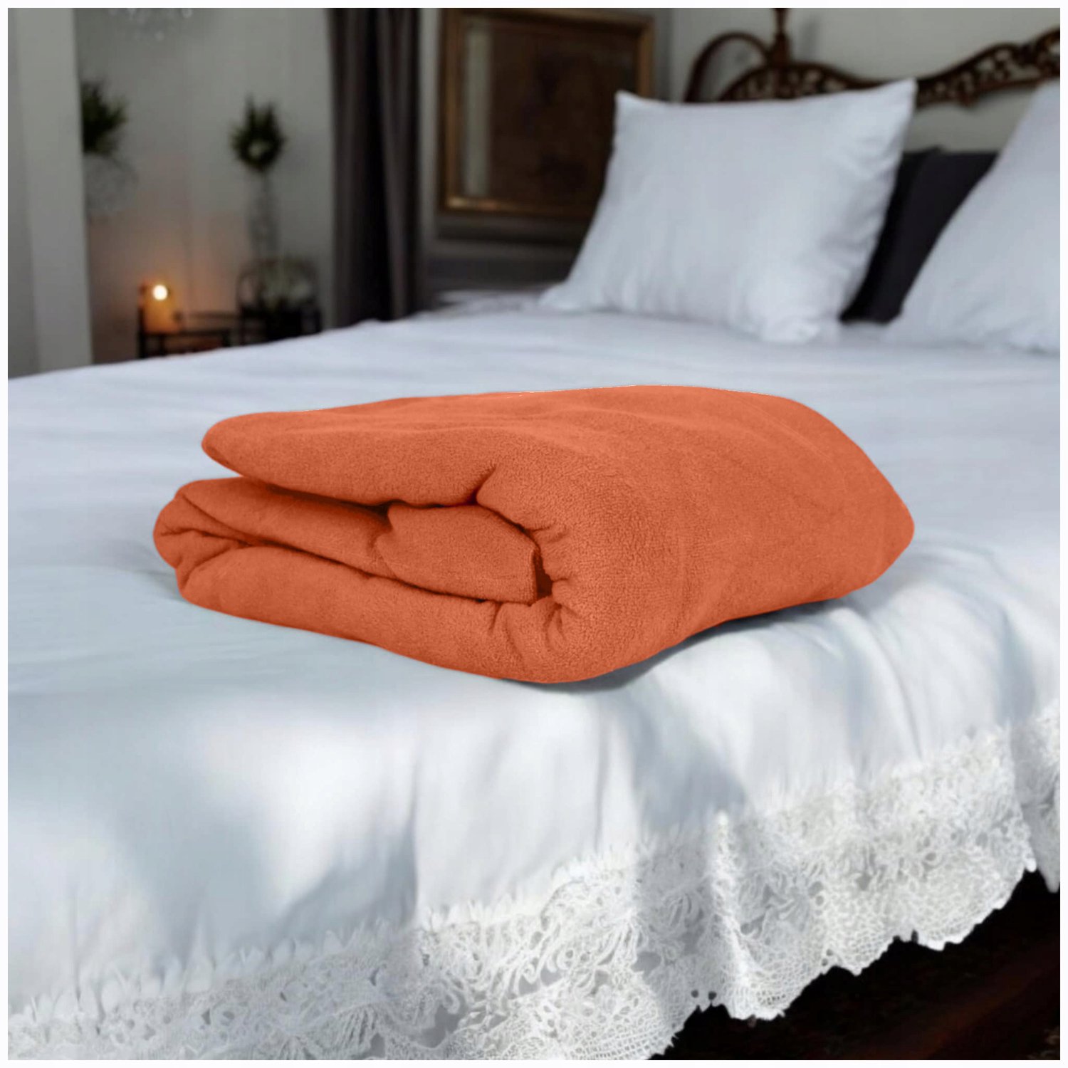 Kam-Pol Jersey Hoeslaken met Elastiek 200x220cm - Baksteen Rood Baksteenrood