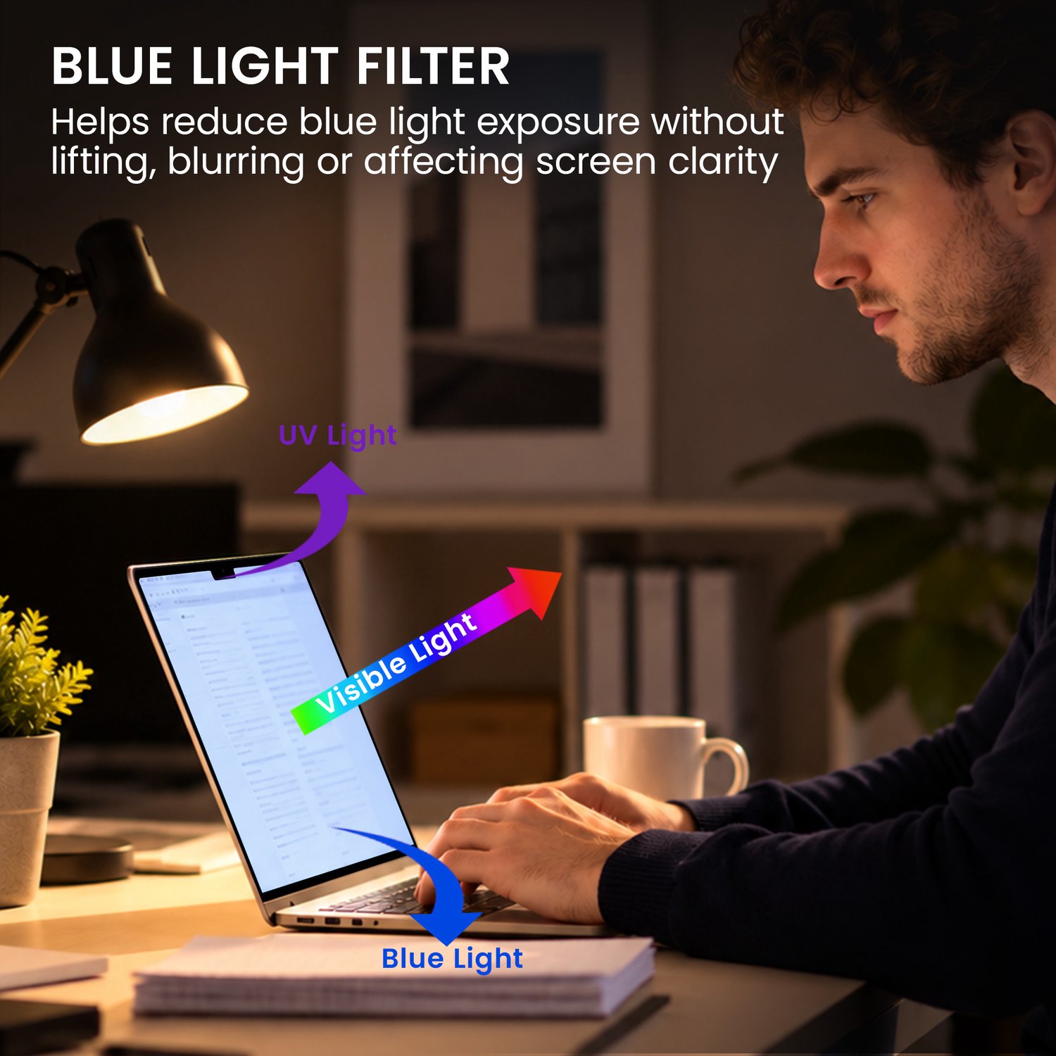 kwmobile 2x Folie voor Apple Macbook Air 13 M4 2025 A3240 - Schermbeschermer met blauwlichtfilter, zelfklevende displayfolie, transparant