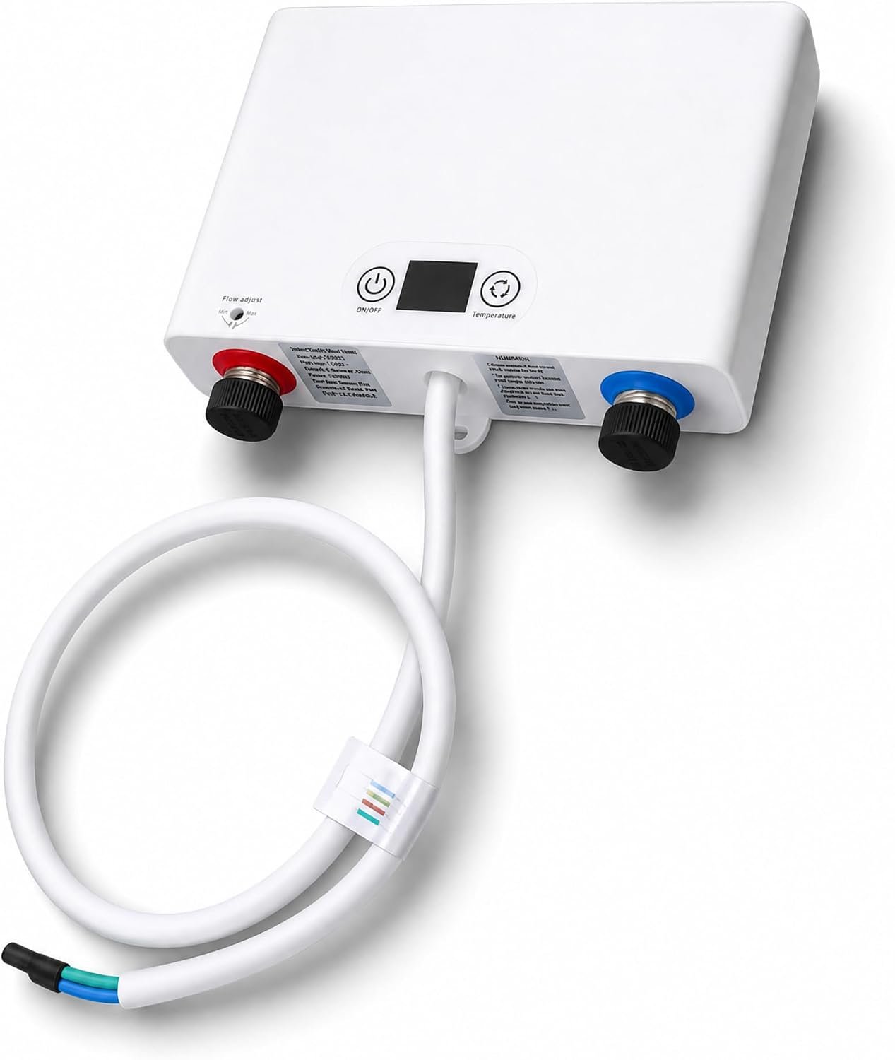 QEVA Doorstroomverwarmer - Elektrische Boiler - Geiser - Zilver - 21cm x 7cm x 29cm