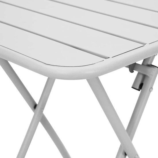 Inklapbaar, 55 x 55 x 72,5 cm, van gepoedercoat staal, robuuste outdoortafel voor tuin en terras — afbeelding 3