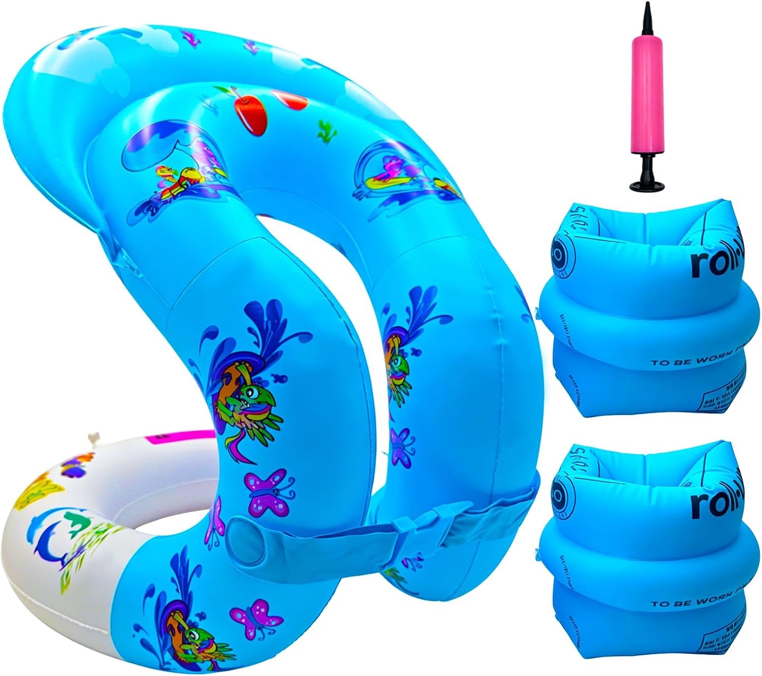 Zwemjack, het kan als een rugzak op het lichaam worden gedragen en is geschikt om te leren zwemmen. (blauw, L)