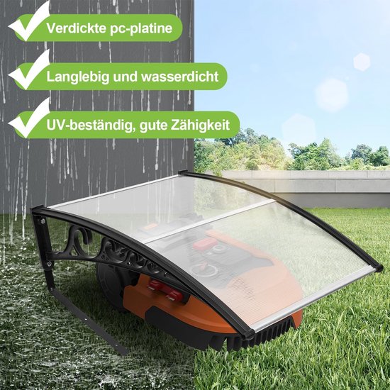 Garage voor robotmaaier, 106 x 87 x 50 cm, van polycarbonaat, beschermhoes voor caravan, bescherming tegen regen, hagel en uv-stralen — afbeelding 4