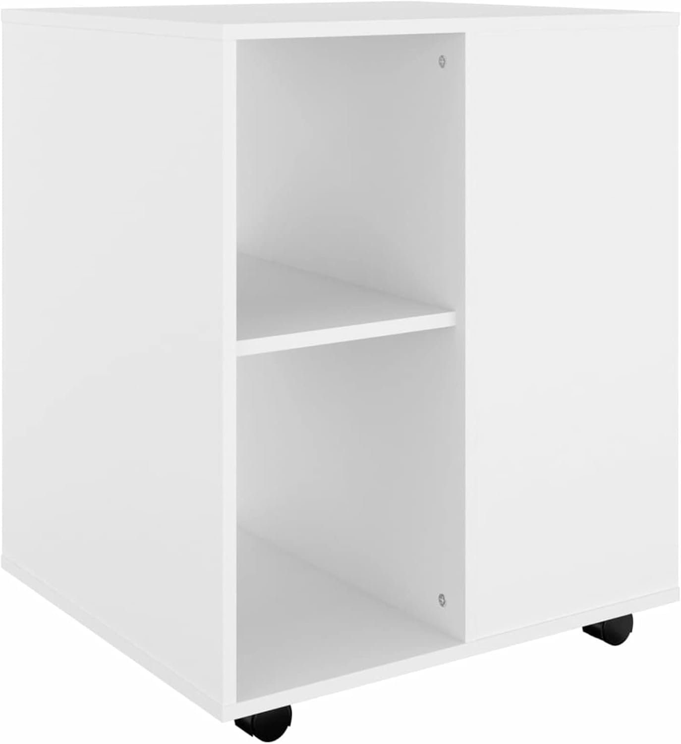 Rolkast met planken, opbergkast, archiefkast, mobiele kantoorkast, kantoorcontainer met wieltjes voor kantoor, werkkamer, wit, 60 x 53 x 72 cm spaanplaat