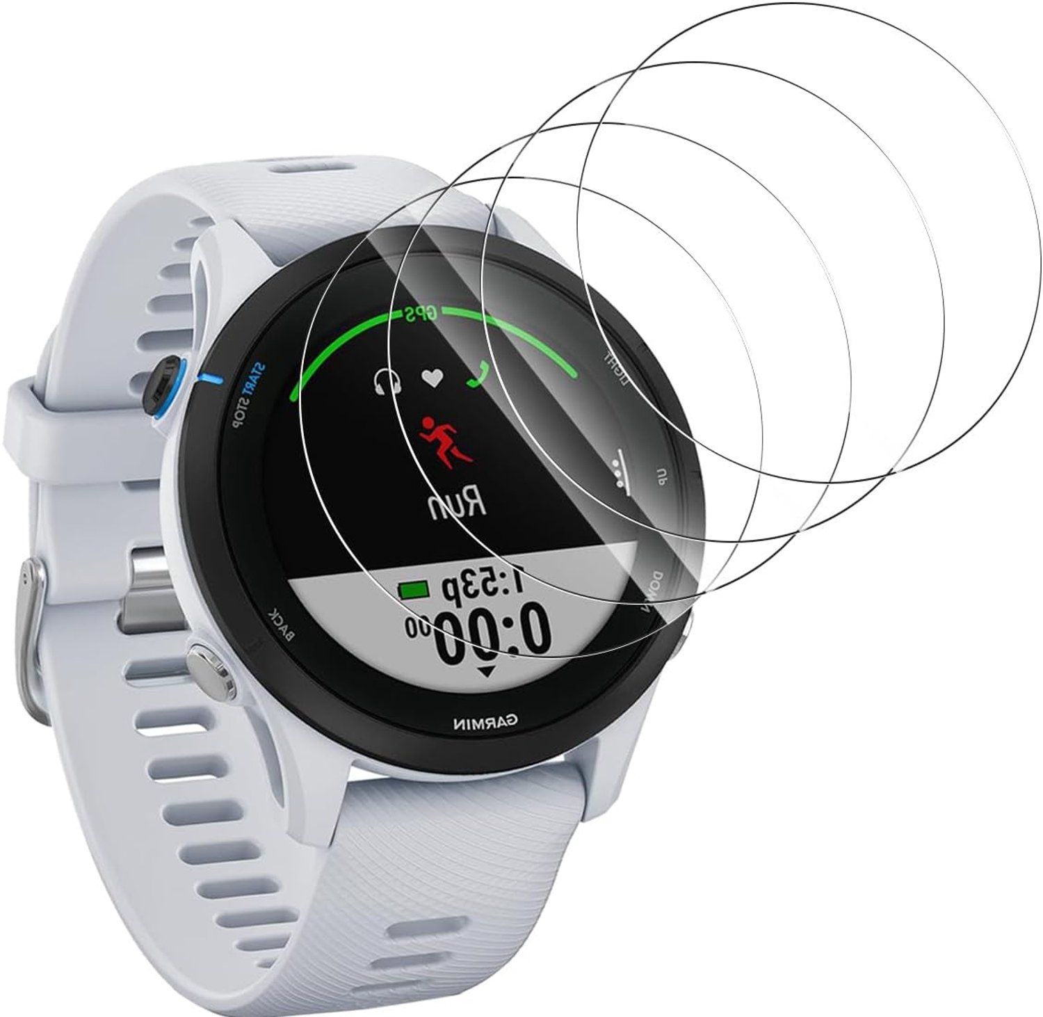 4 Stuks Gehard Glas voor Garmin Forerunner 255/255 Music Schermbescherming, Hardheid 9H/Blaasvrij, Schermbescherming voor Garmin Forerunner 255/255 Music - Hoge Definitie Gehard Glas