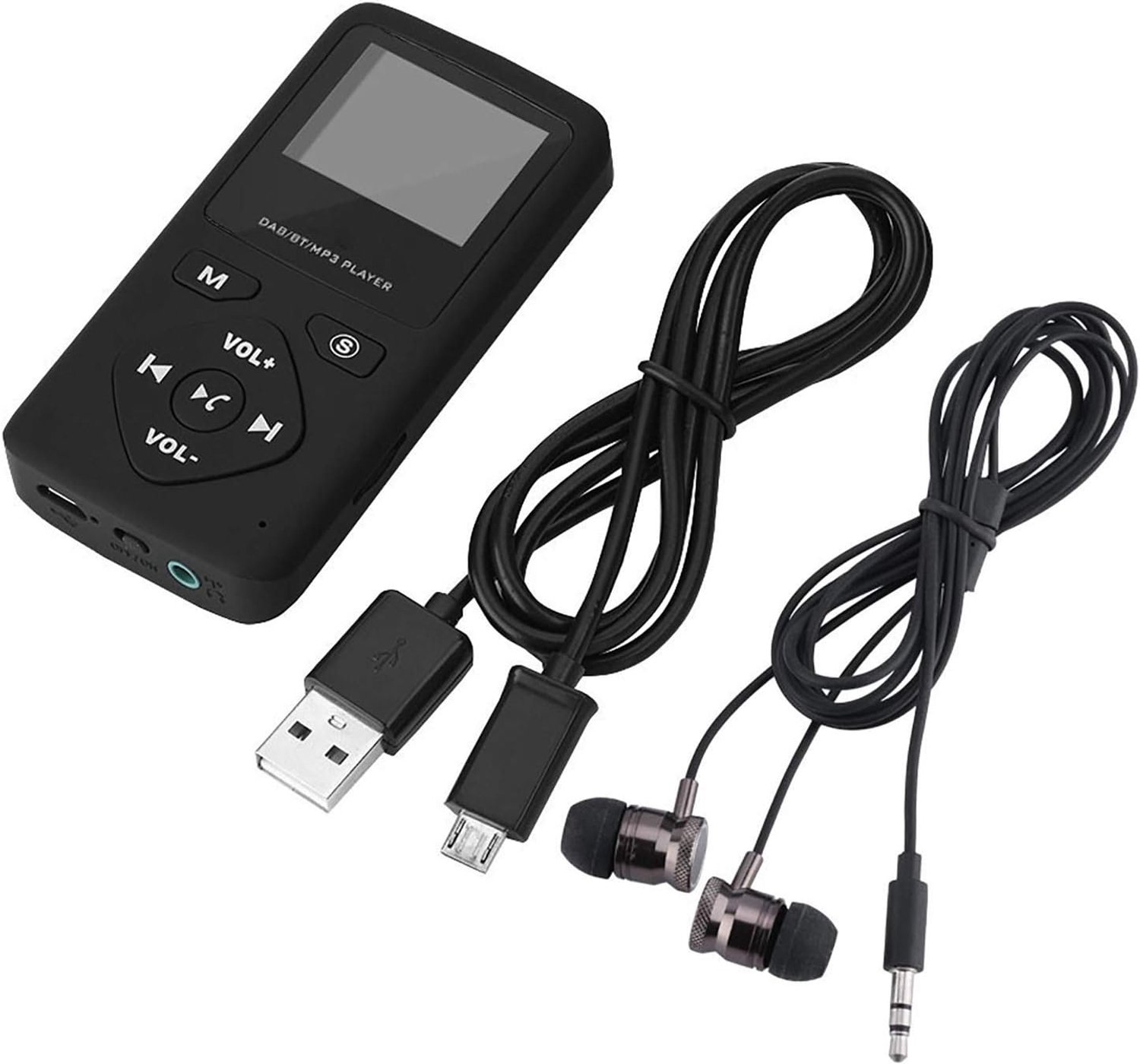 Radio, DAB/DAB+ Pocket Digitale Radio-ontvanger FM-radio LCD-scherm Radio Bluetooth MP3-speler, met Oortelefoon
