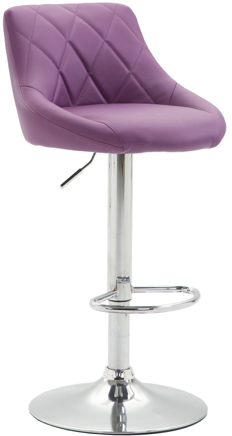 Luxe Comfort Barkruk - Kunstleer - Lila purper chroom
