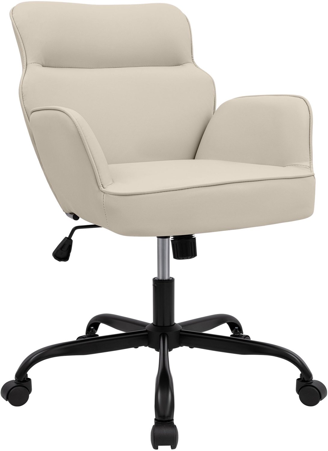 Luxe Comfort Bureaustoel - Met armleuningen - Kunstleer - Crème creme