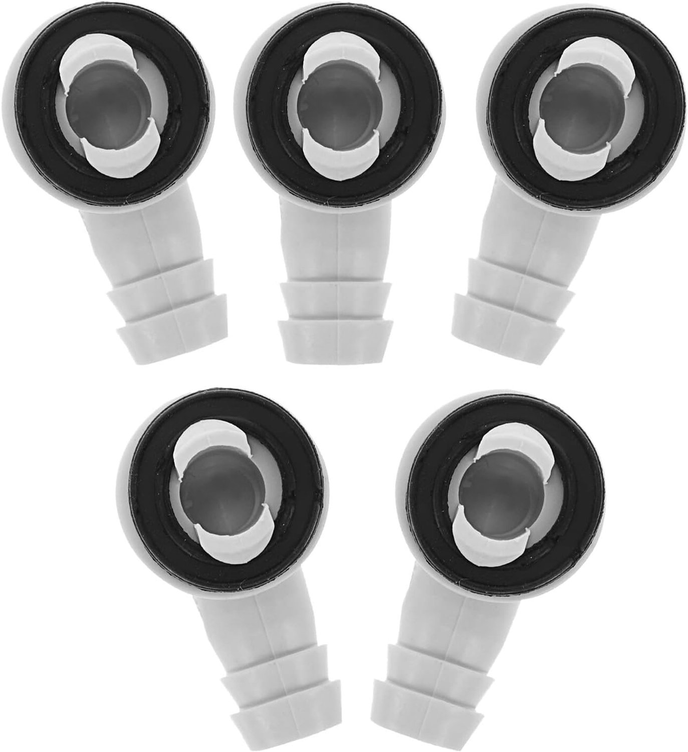 5 Stuks Delige Afvoeradapter voor Airconditioner Graden Elleboog Connector met Rubberring Waterdichte Aansluiting voor Buitenunit Afvoerslang Lekvrij Duurzaam