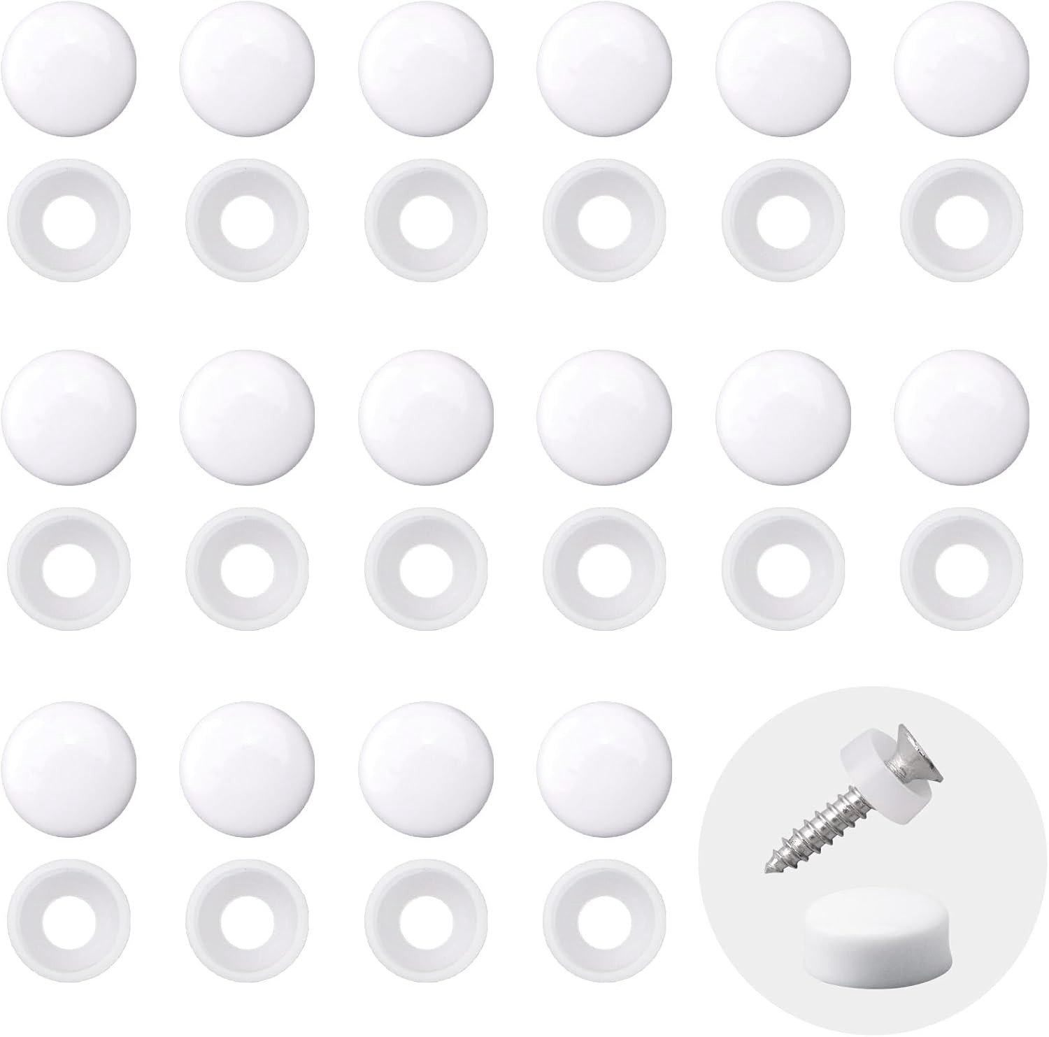 Pack van 100 Plastic Schroefdoppen, Duurzame Schroefdeksels voor Flessen, Verpakkingen en Hobbyprojecten