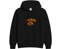 Danksgiving Hoodie – Gobble – Feestelijke Outfit – Unisex Hoodie voor Dames & Heren – Leuk Cadeau