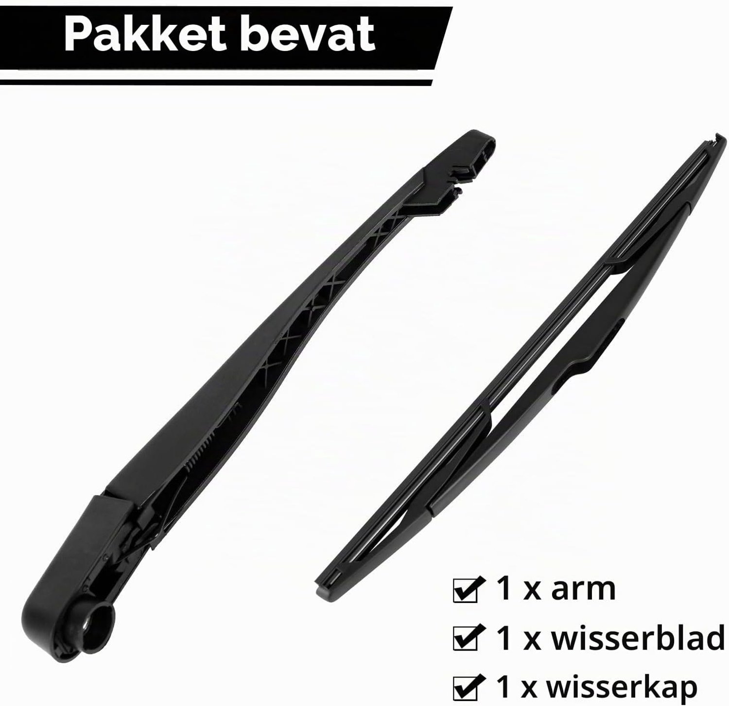 Vervangingsarm voor achterruitenwisser voor Peugeot 208 (2013-2021) - Inclusief waterdichte wisserbladen en accessoires voor optimale prestaties