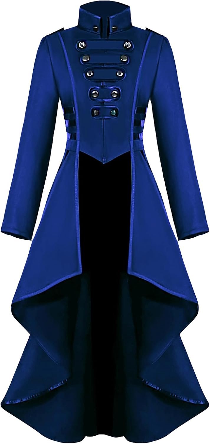 Jurk voor dames, gothic, steampunk-jurk, Halloween-kostuum, renaissance, vintage, retro, lange mouwen, damesjurk