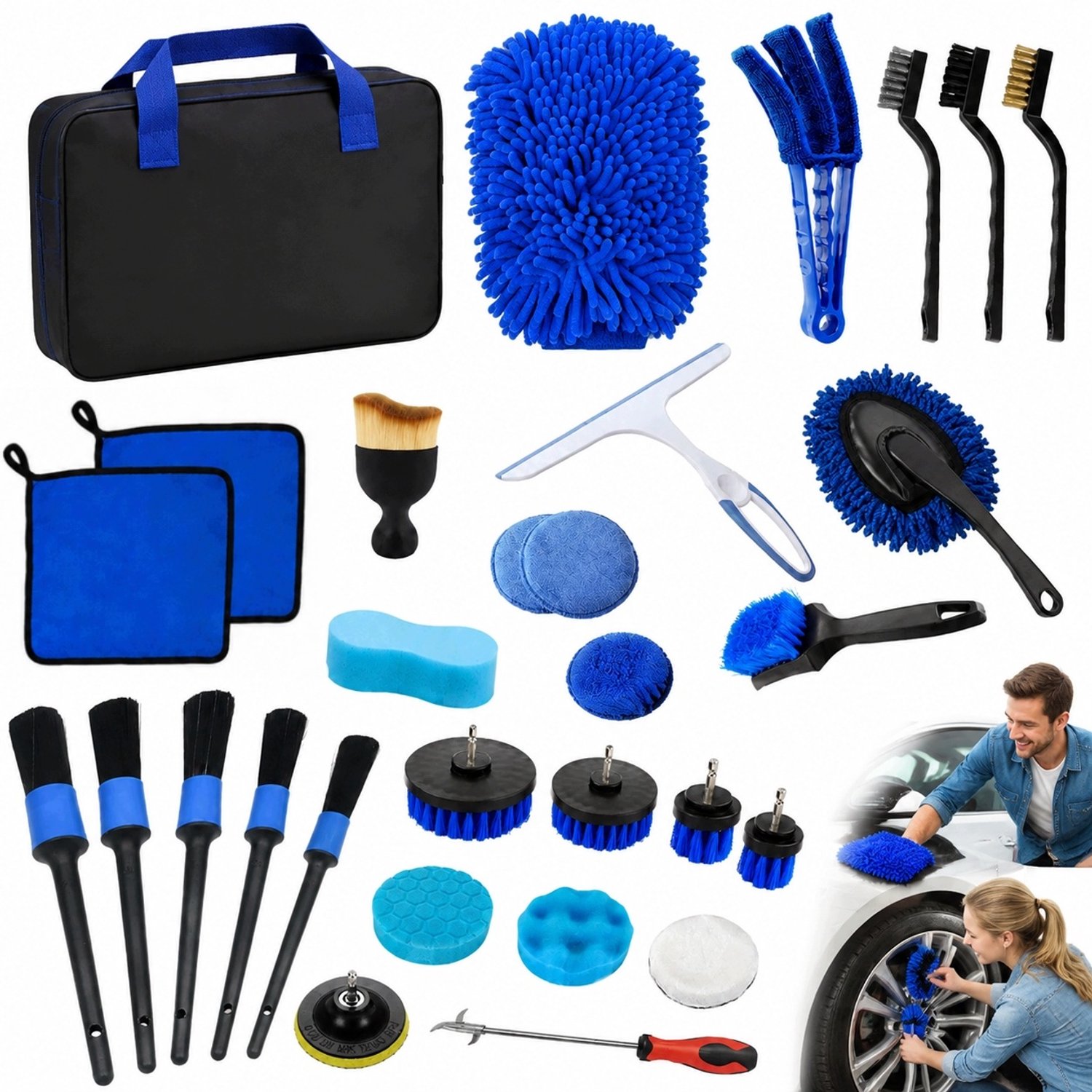 30-delige Autodetailing Set: Reinigen, Polijsten & Waxen