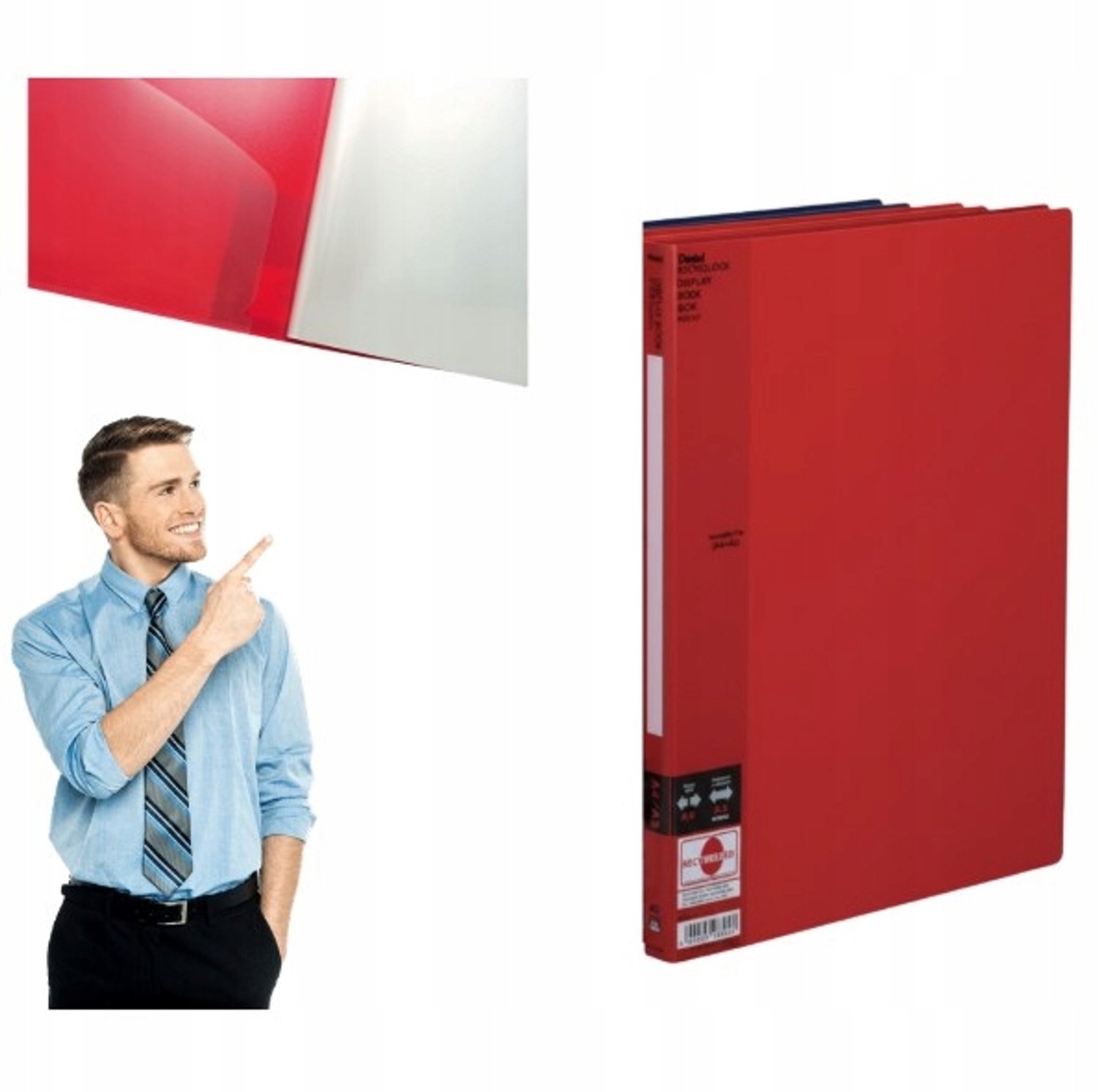 Album SIDE DCF642 A4/A3, 20 zij-openende insteekhoezen, rood