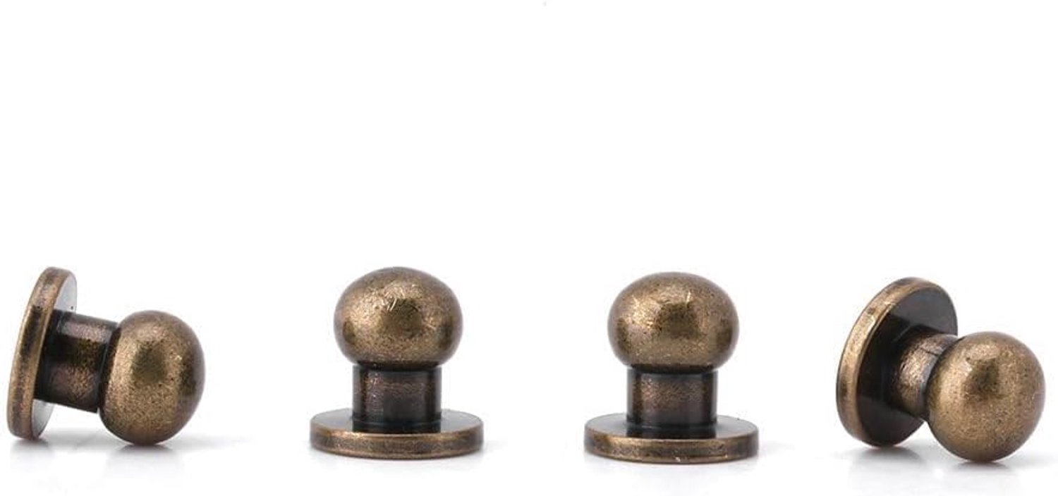 Lederen klinknagels 20 stuks ronde kop massief koperen nagel klinknagel knop buisvormige klinknagels DIY lederen - Vemera